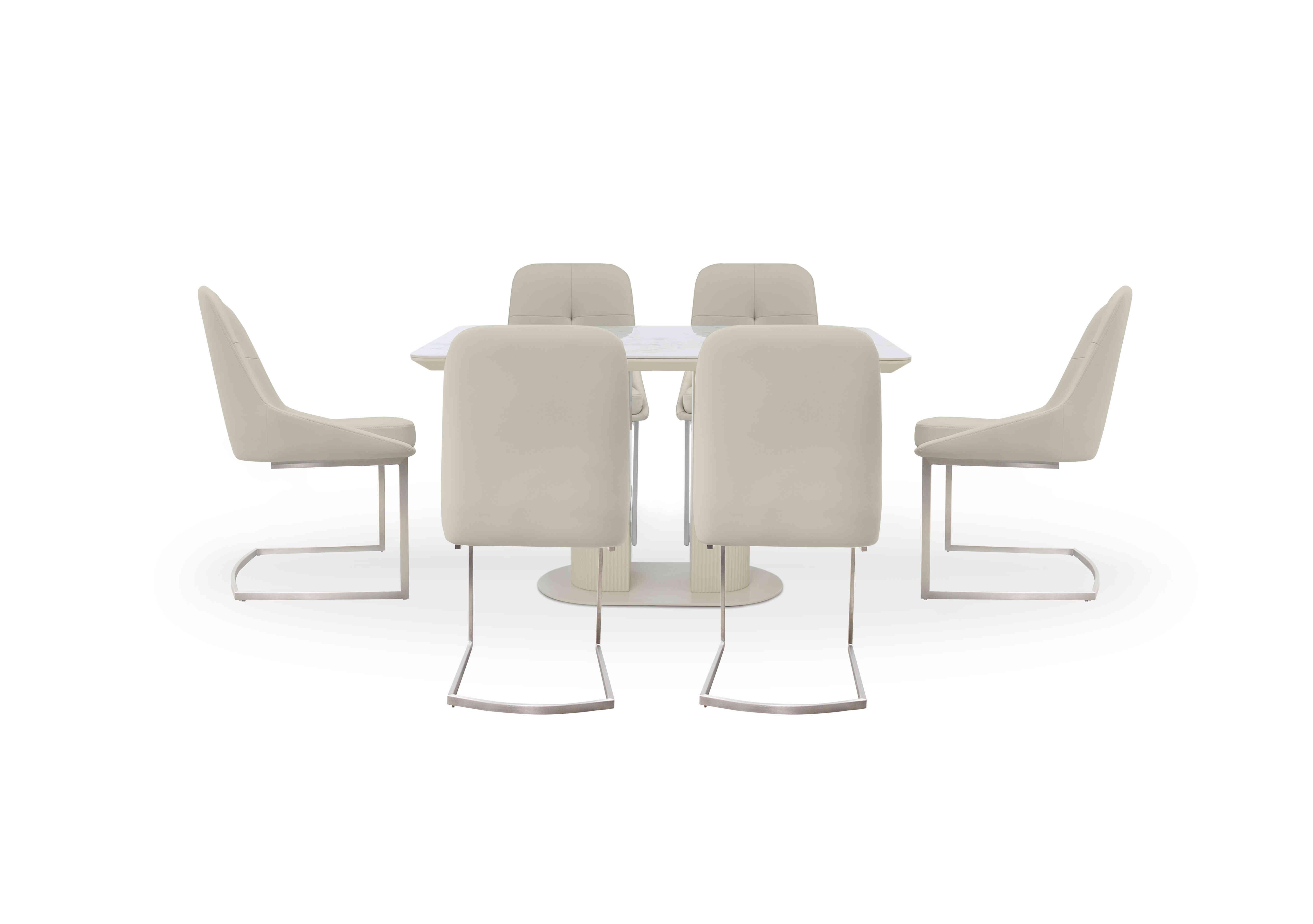 Avorio Fixed Dining Table and 6 Cantilever Dining Chairs Set in  on Furniture Village