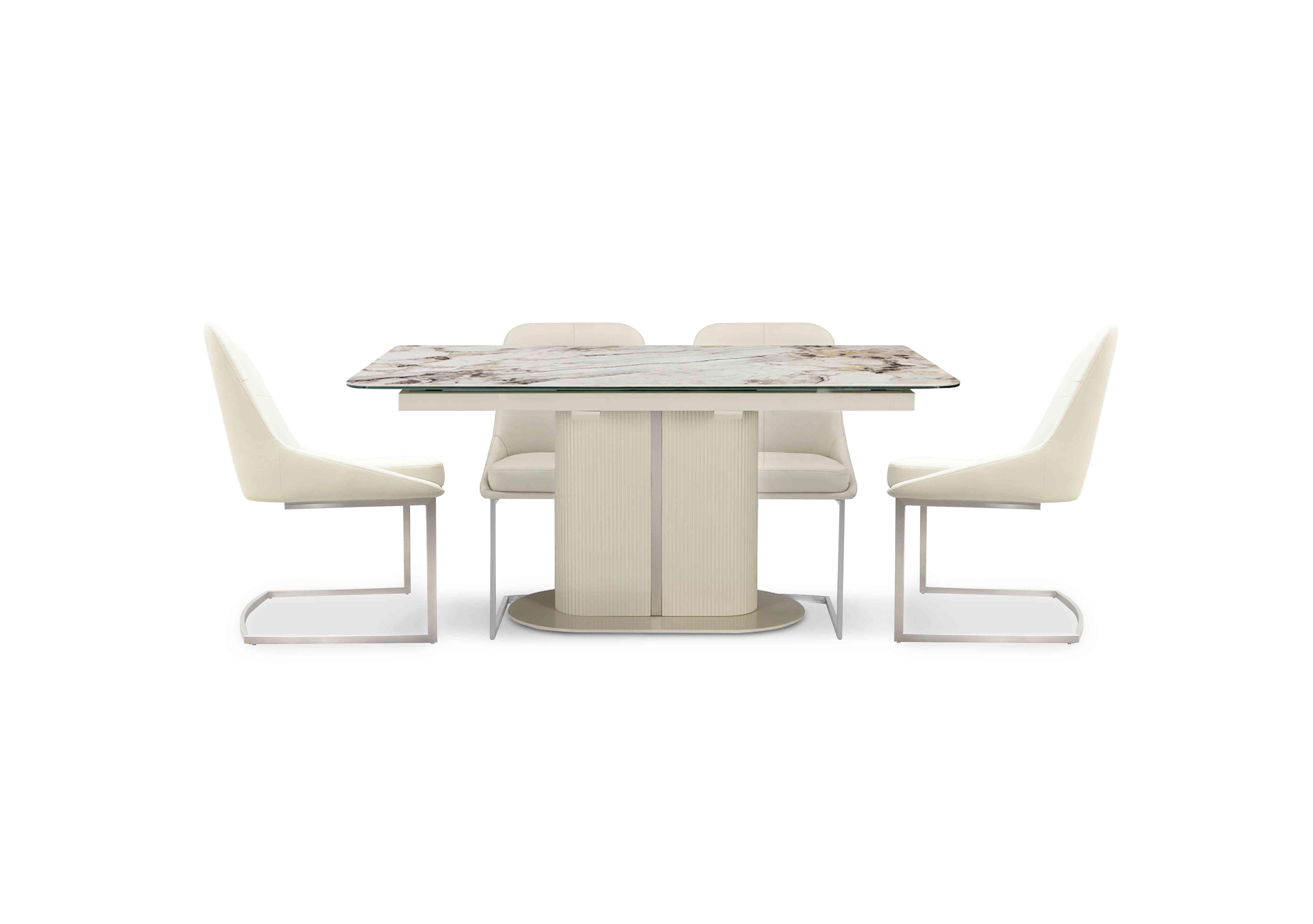 Avorio Large Pop-Up Extending Dining Table and 4 Dining Chairs in  on Furniture Village