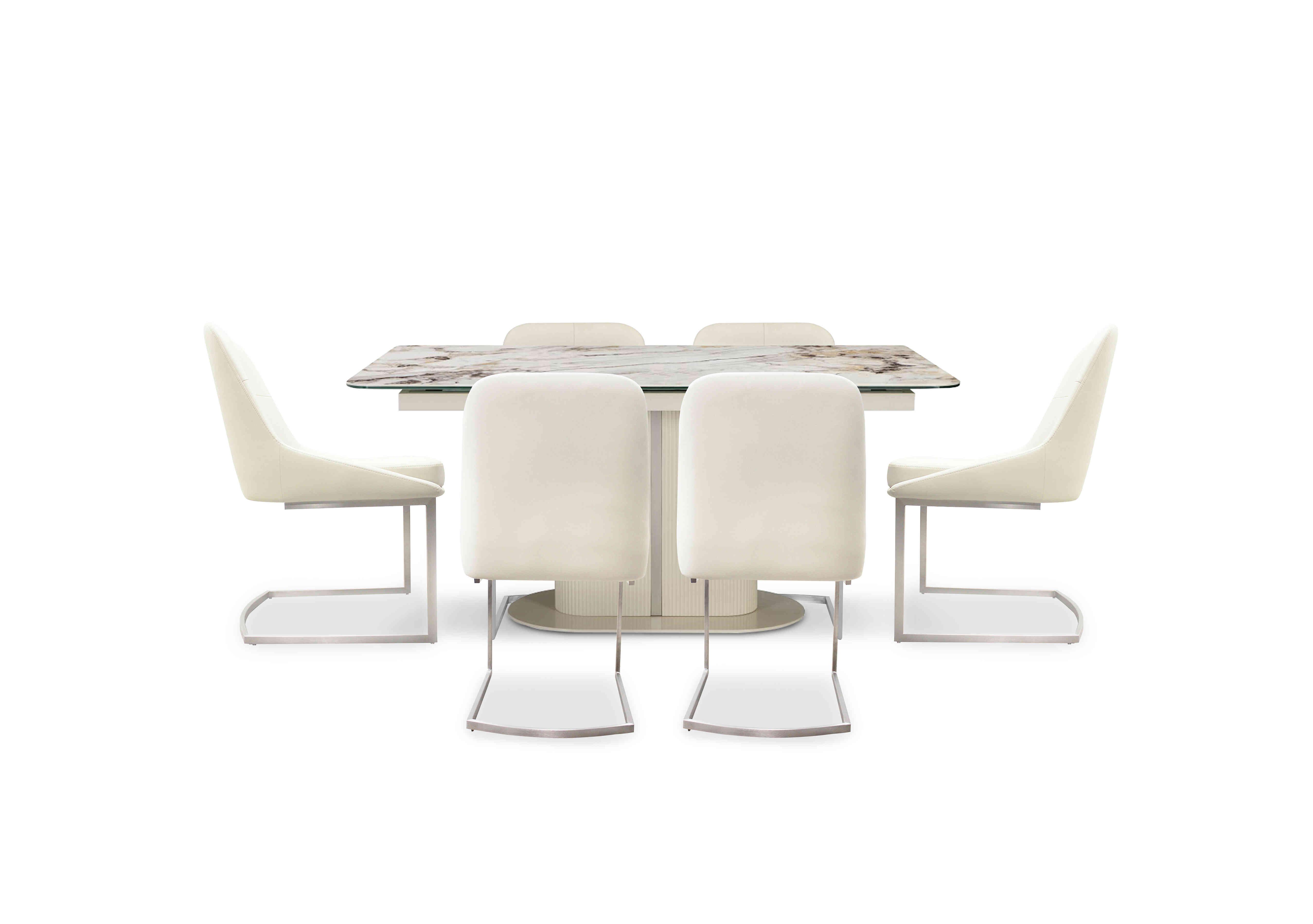 Avorio Large Pop-Up Extending Dining Table and 6 Dining Chairs in  on Furniture Village