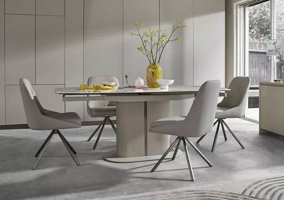 Avorio Swivel Extending Dining Table Furniture Village
