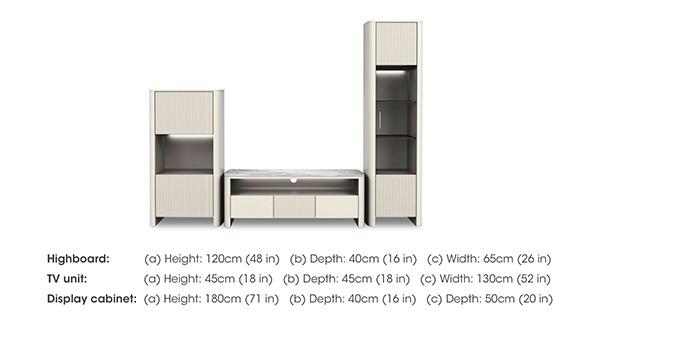 Avorio Media Set with TV Unit, Display Cabinet and Highboard in  on Furniture Village