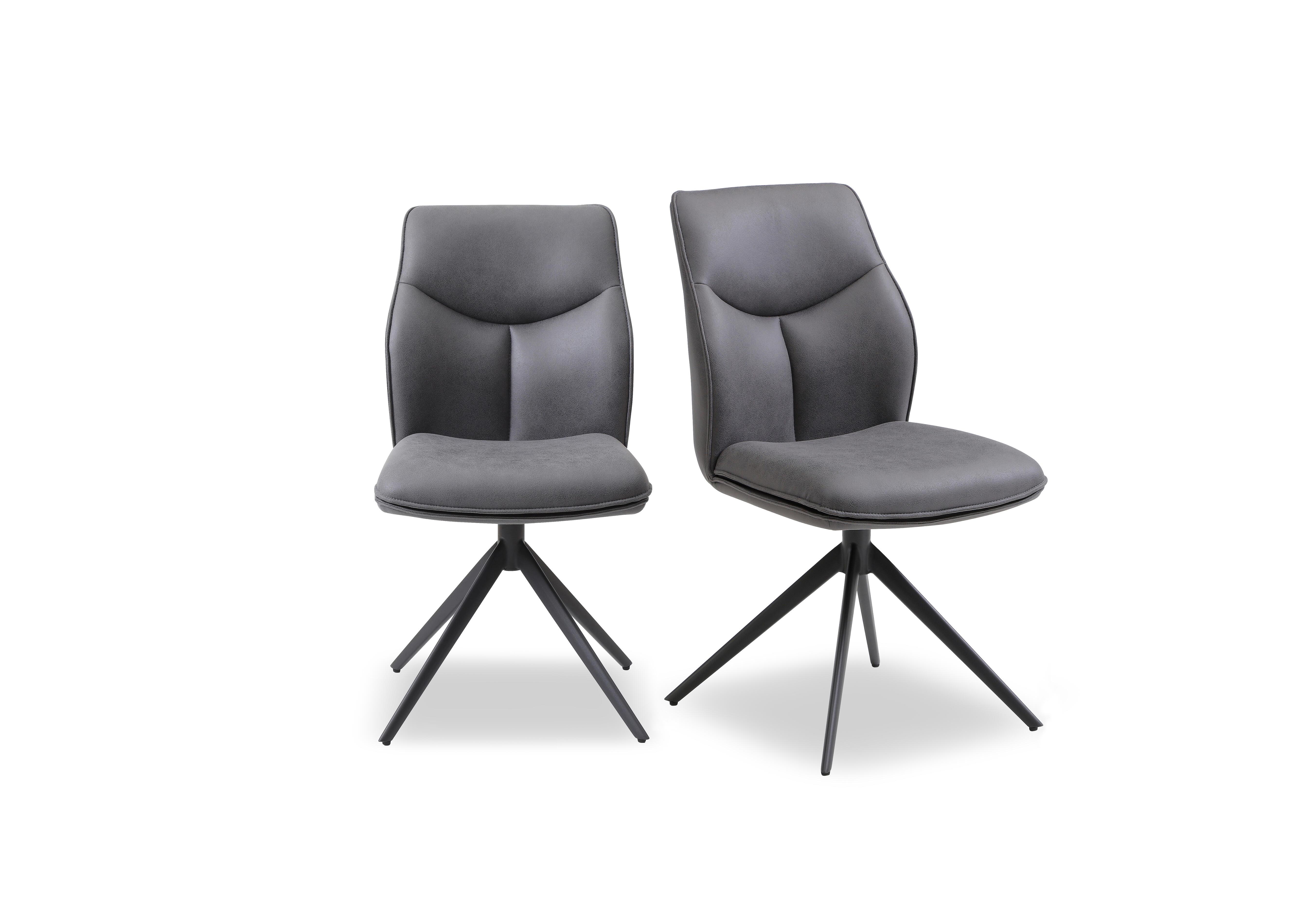 Bastille Pair of Faux Leather Swivel Dining Chairs in  on Furniture Village