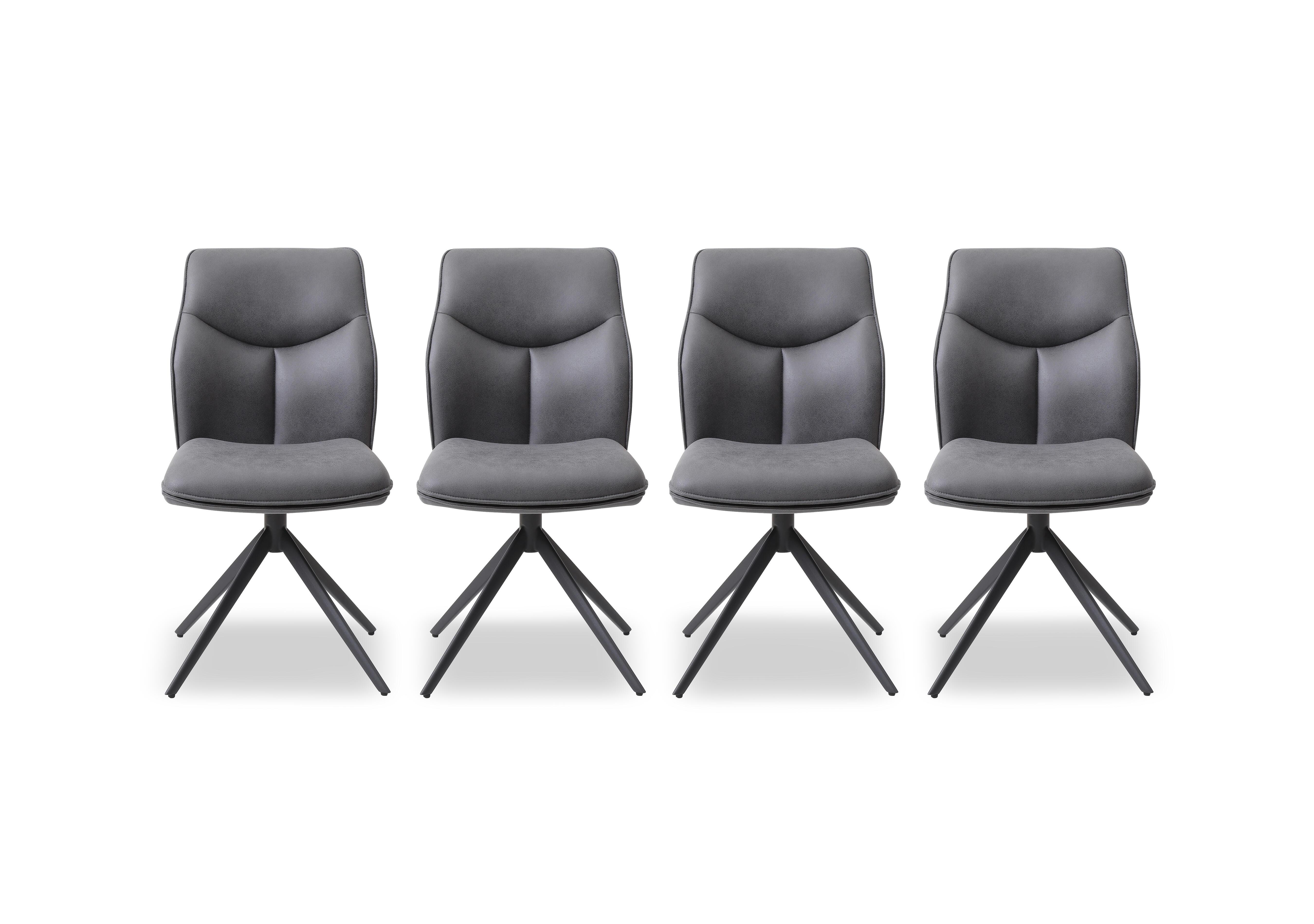 Bastille Set of 4 Faux Leather Swivel Dining Chairs in  on Furniture Village