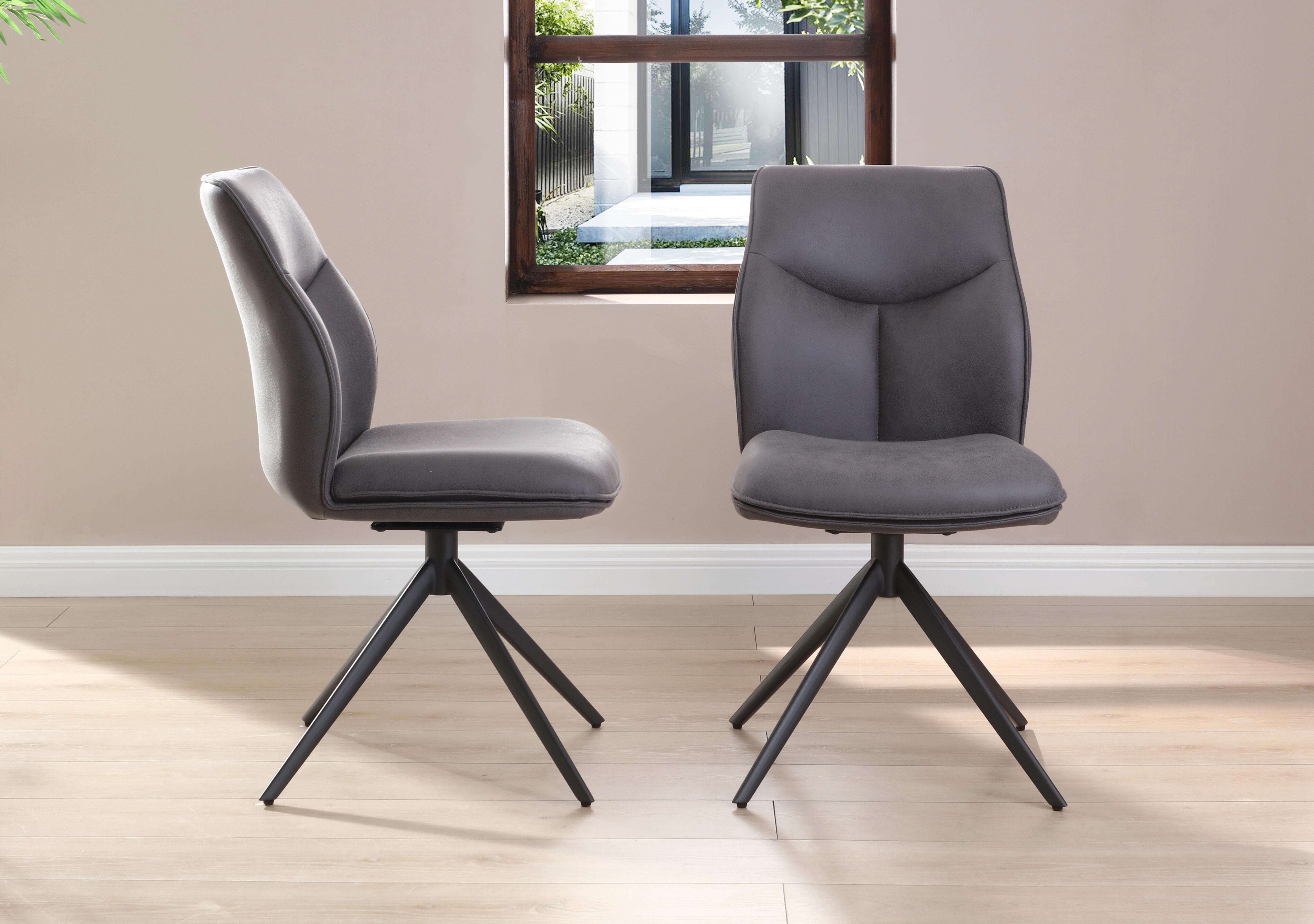 Bastille Set of 4 Faux Leather Swivel Dining Chairs in  on Furniture Village