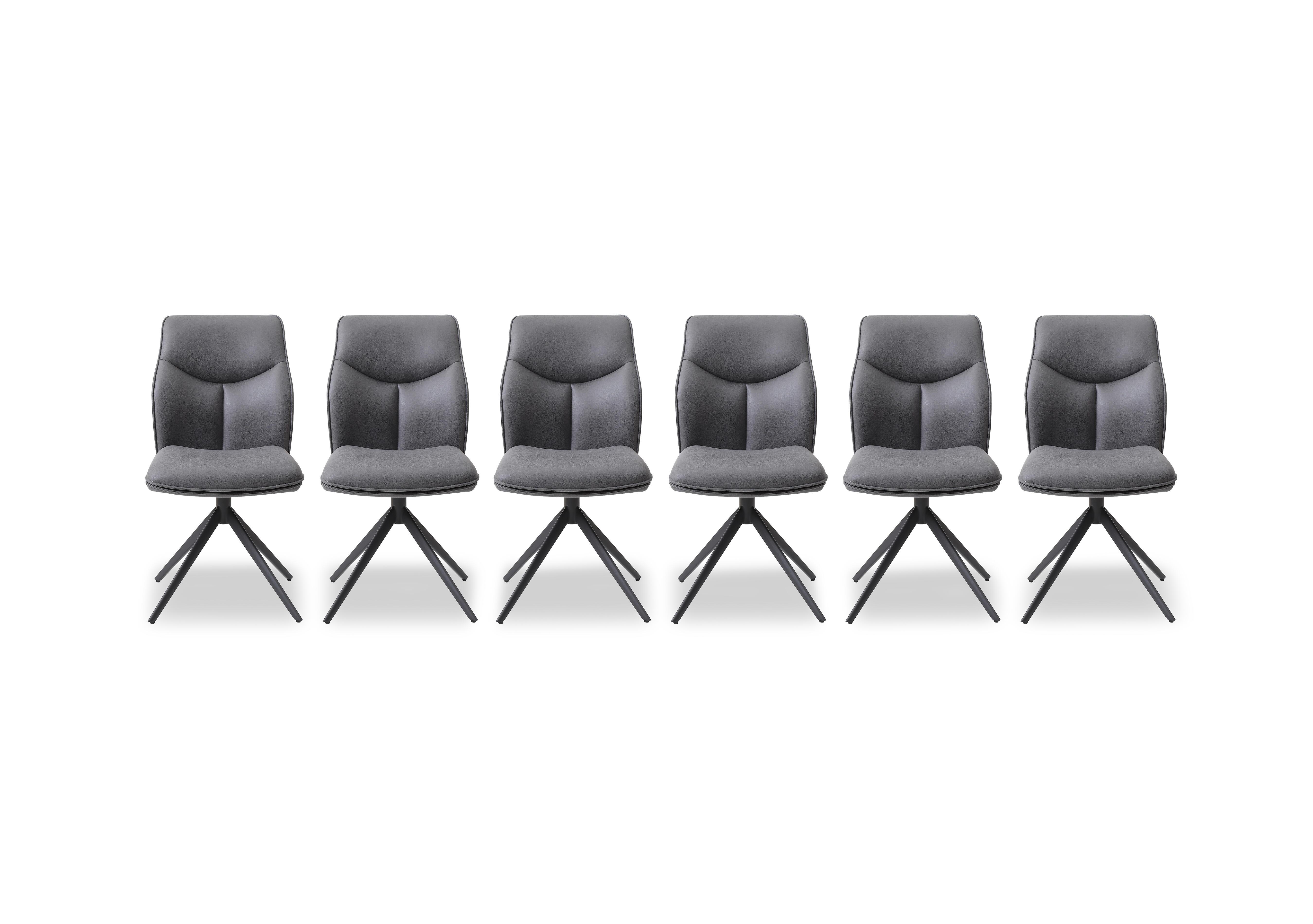 Bastille Set of 6 Faux Leather Swivel Dining Chairs in  on Furniture Village