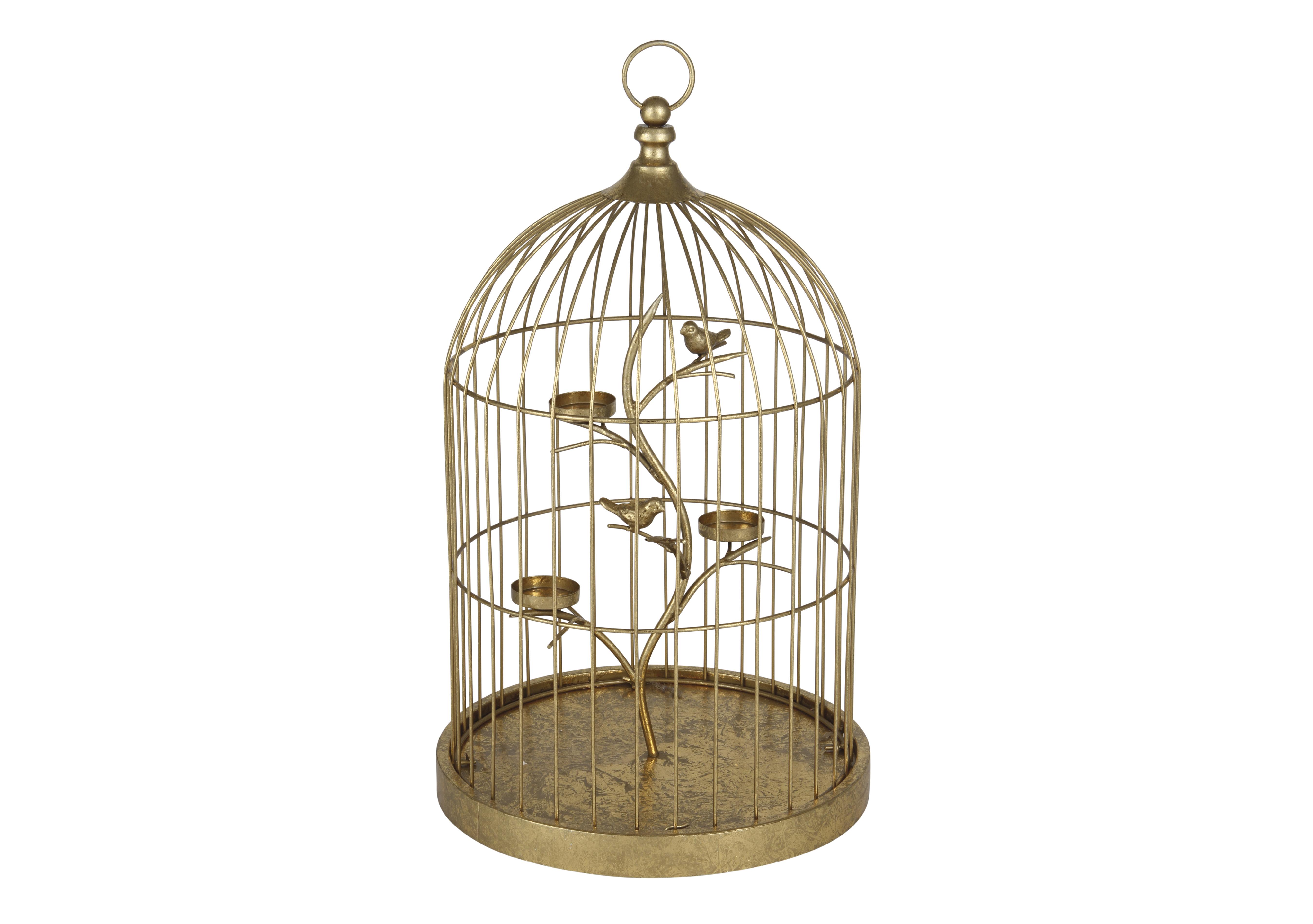 Gold Birdcage Tea Light Holder in  on Furniture Village
