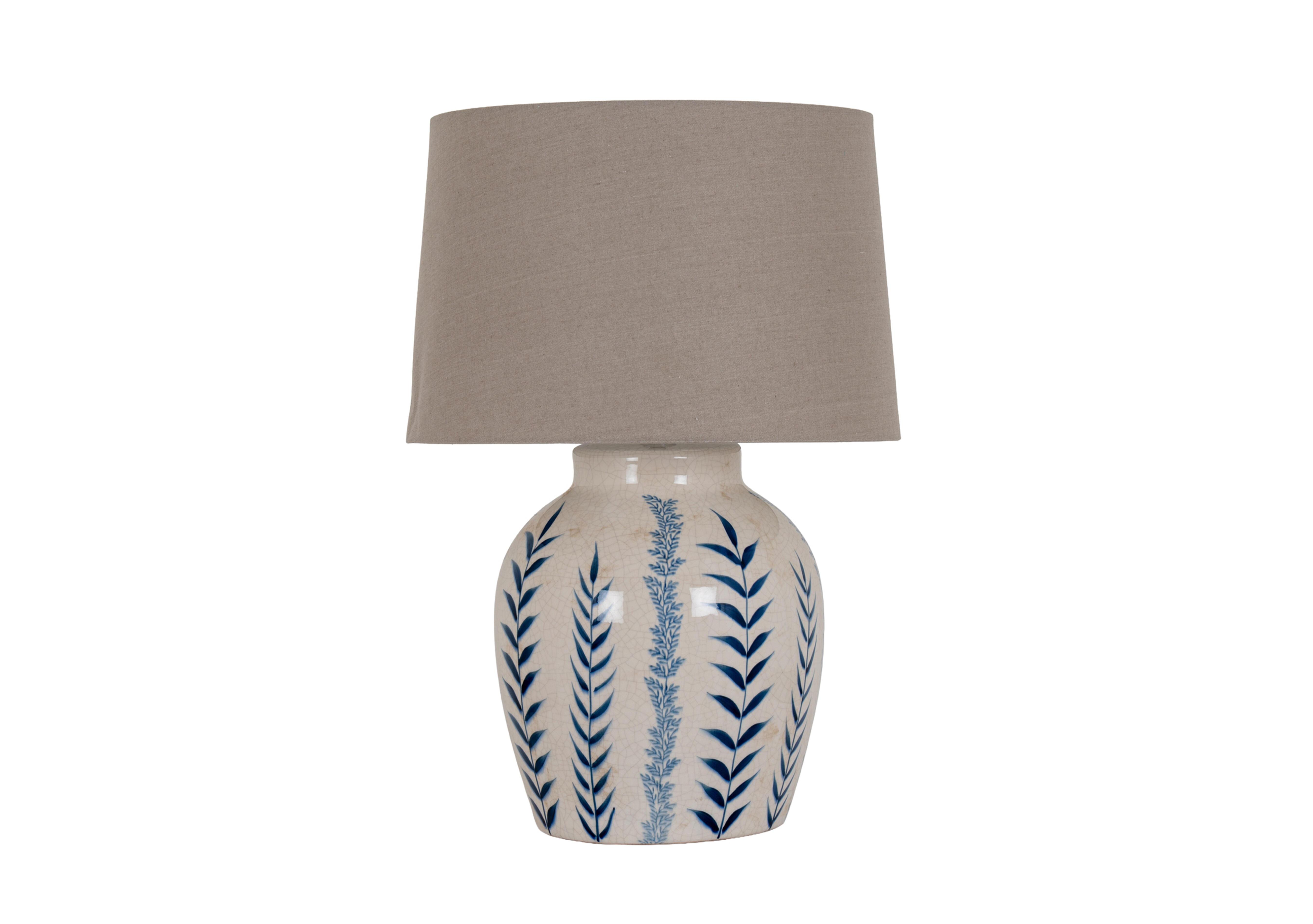 Blue Flora Table Lamp in  on Furniture Village
