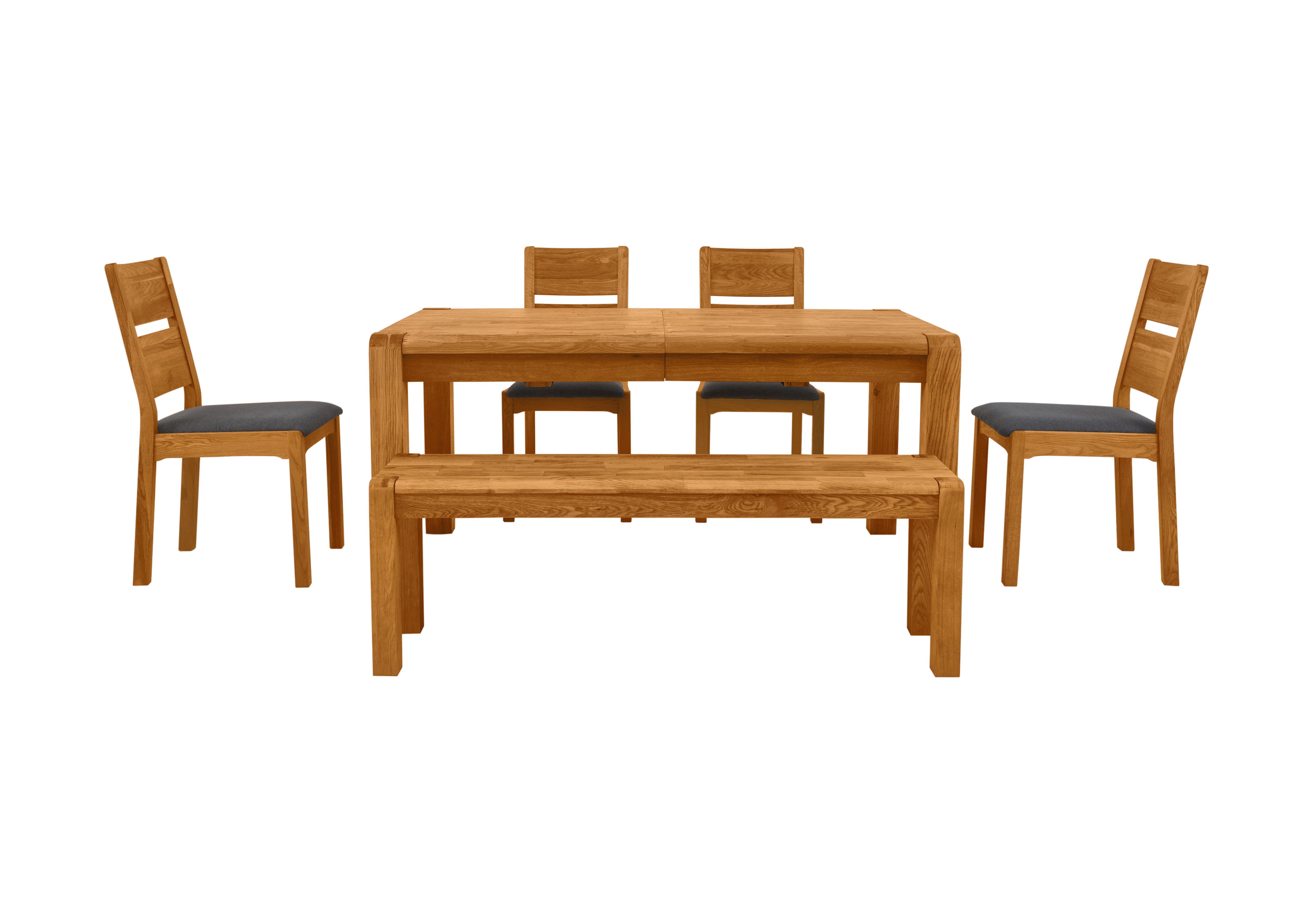 Bakerloo Small Extending Table, 4 Chairs and Small Bench Dining Set in  on Furniture Village
