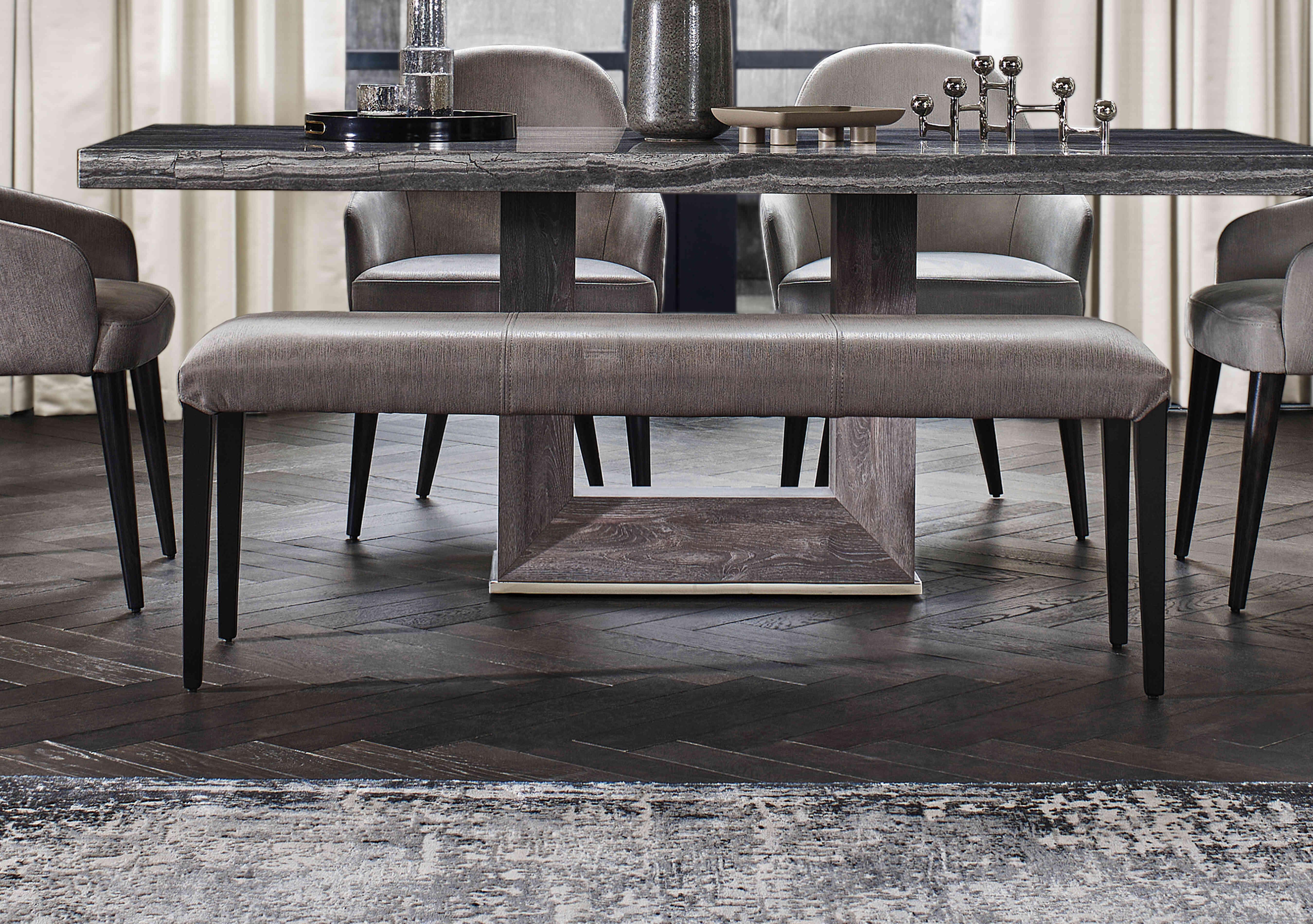 Blade Fabric Bench in  on Furniture Village
