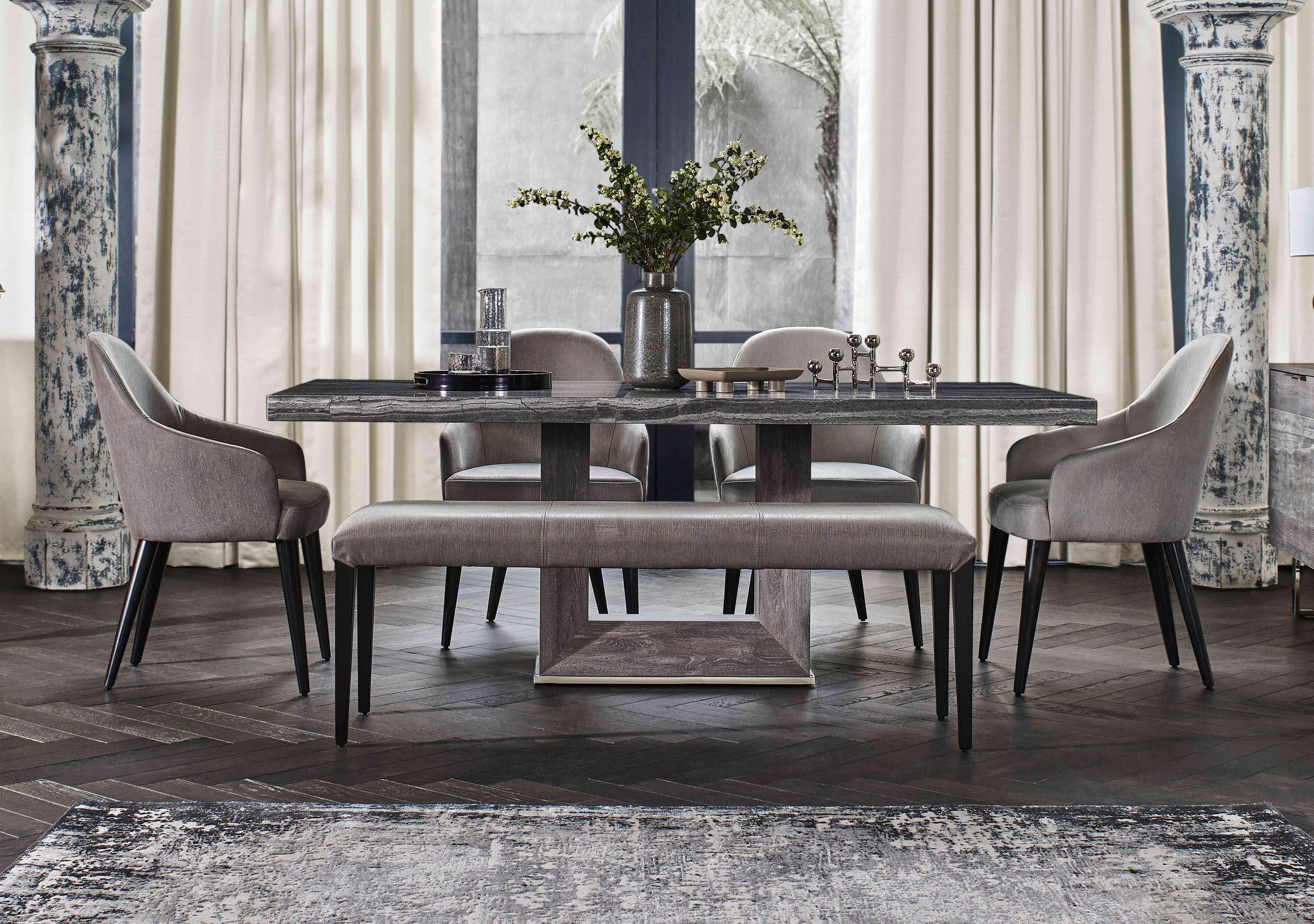 Blade Rectangular Dining Table with Straight Edges in  on Furniture Village