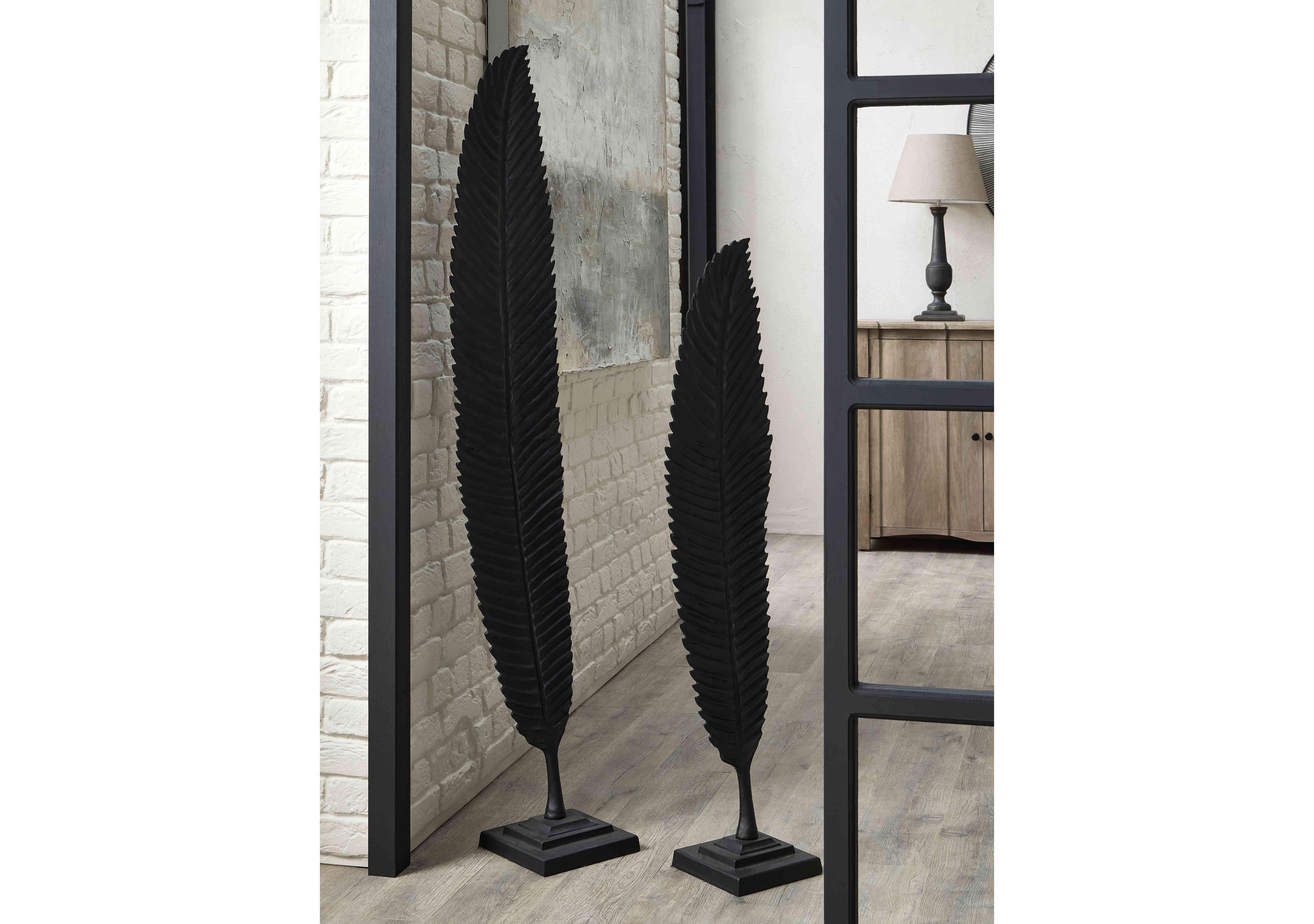 Black Cast Leaf Ornament in  on Furniture Village
