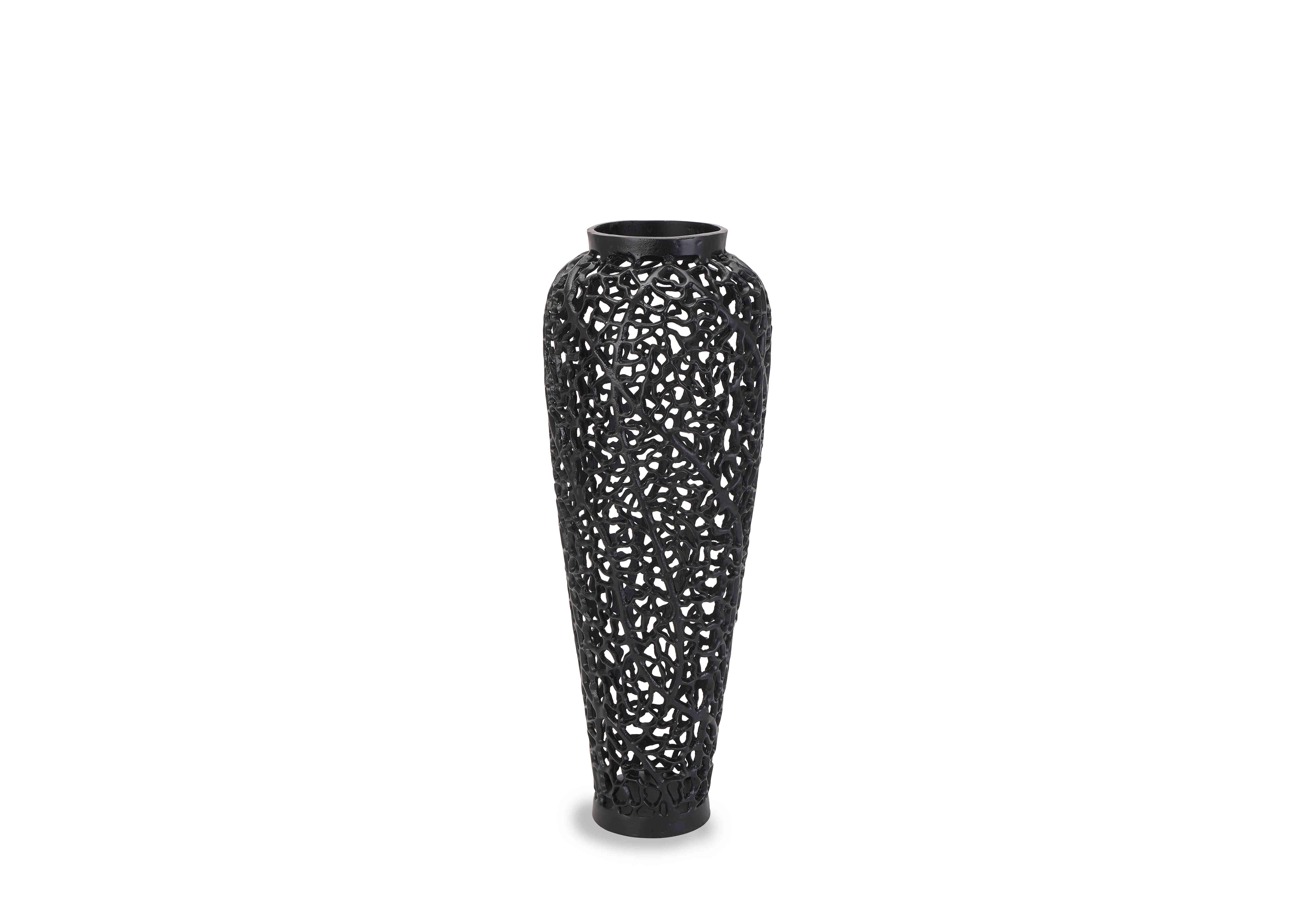 Black Cast Lattice Vase in  on Furniture Village