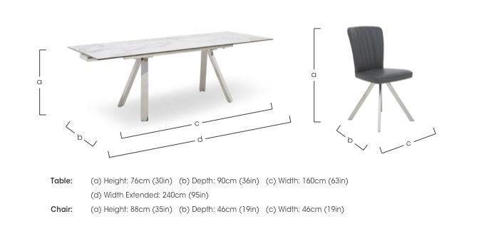 Blink Extending Dining Table and 4 Faux Leather Swivel Dining Chairs in  on Furniture Village