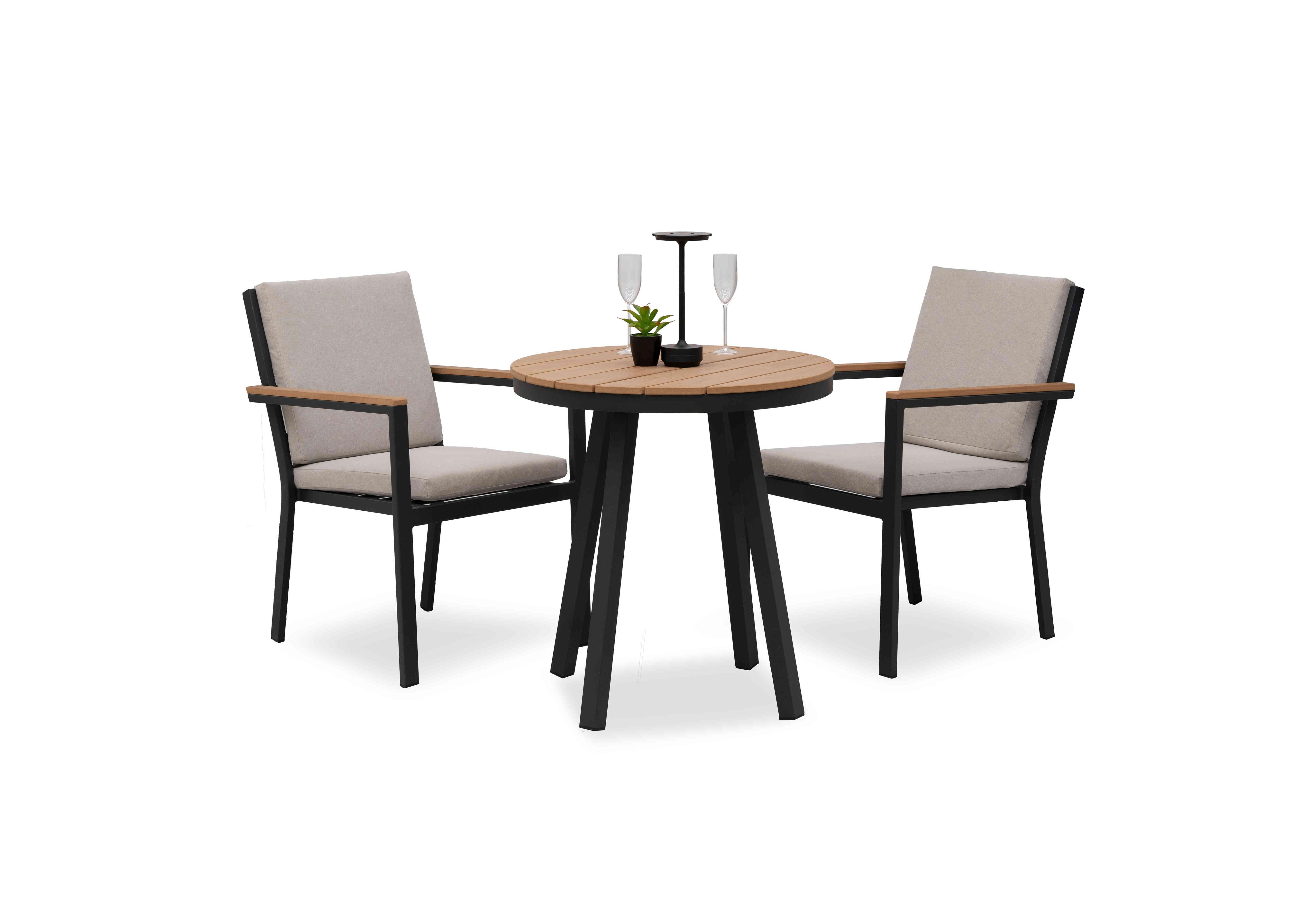 Bloom Round Garden Bistro Set with 2 Dining Chairs in  on Furniture Village