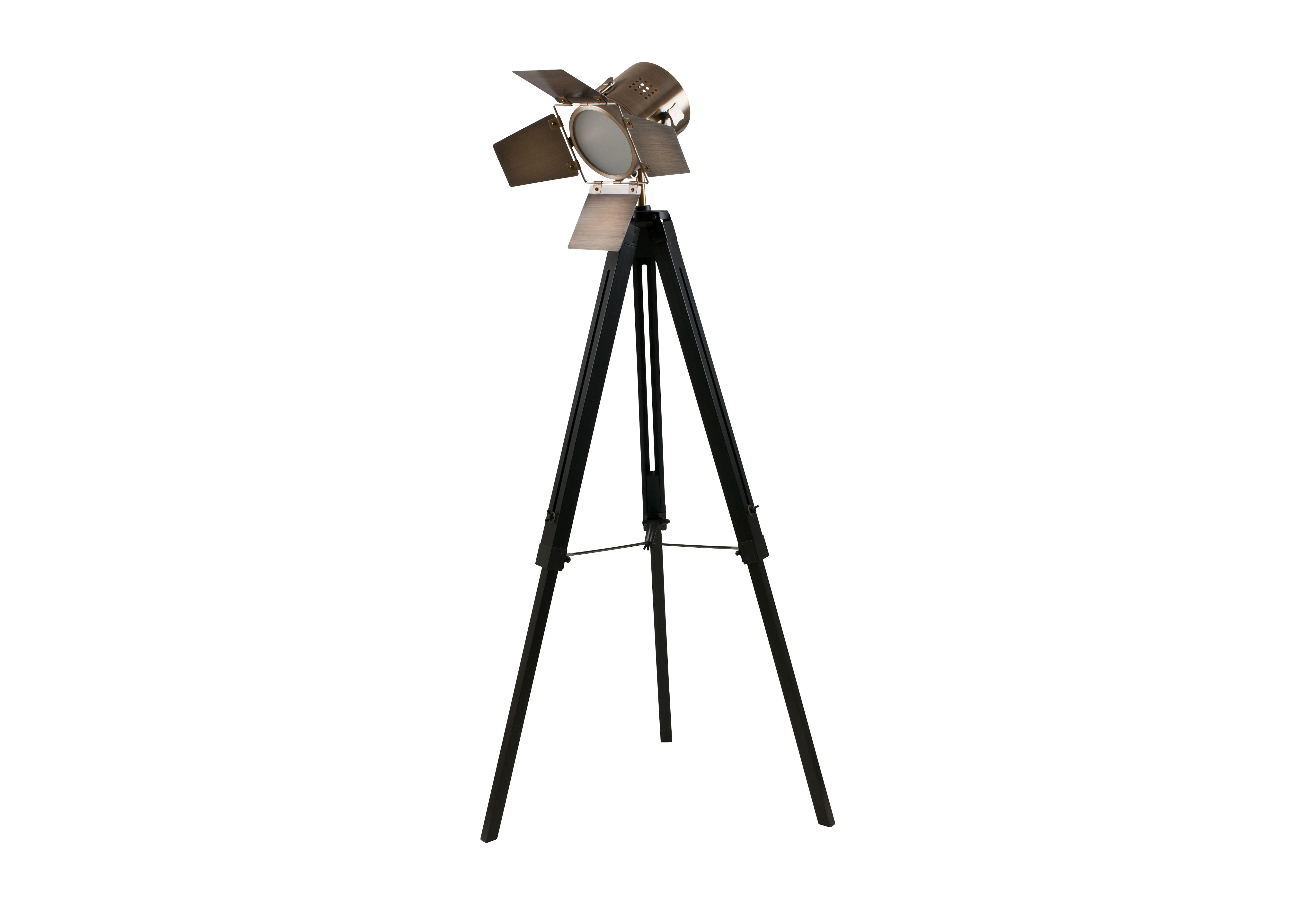 Black Wood Tripod Floor Lamp in  on Furniture Village