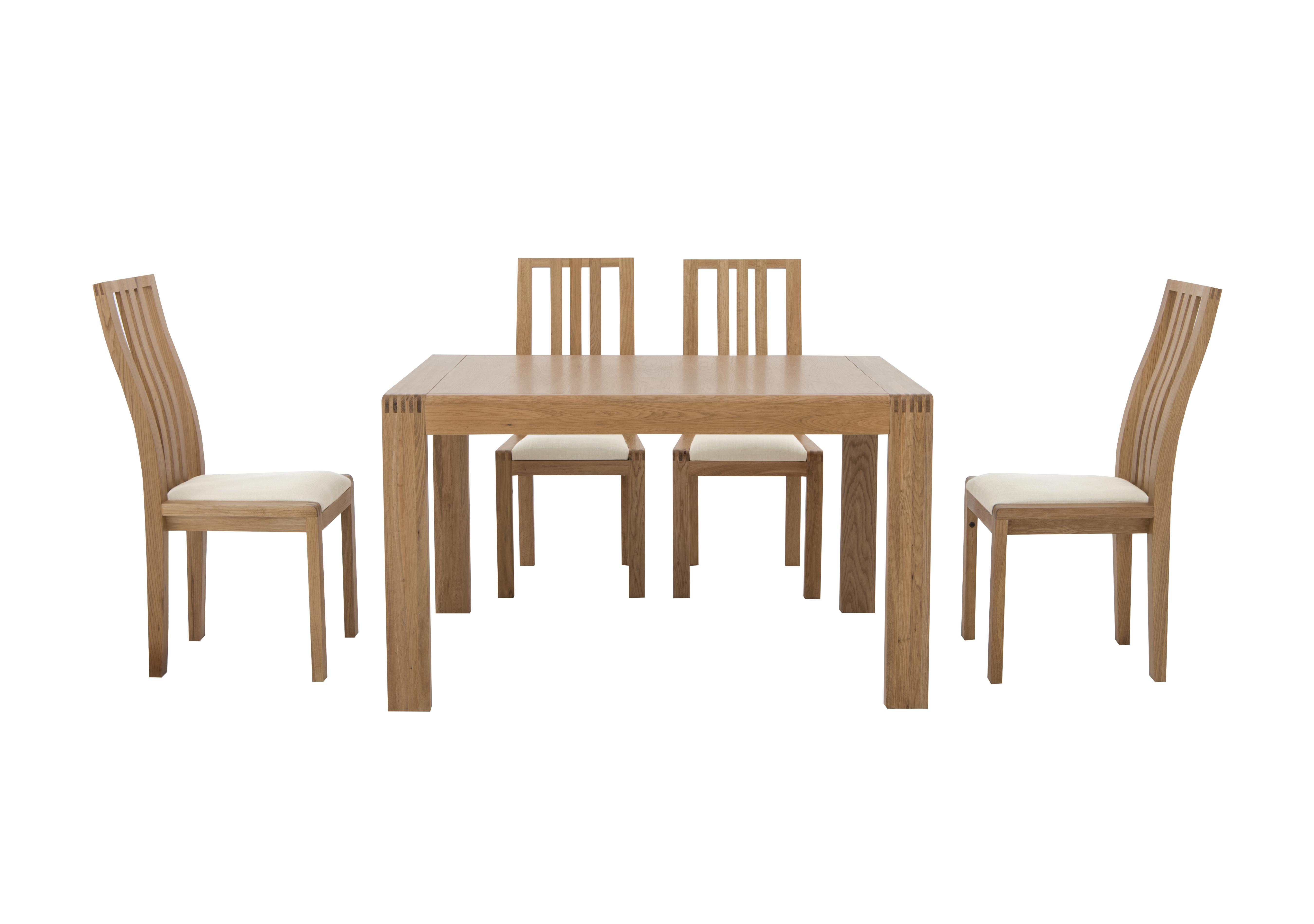 Bosco Small Extending Dining Table and 4 Dining Slatted Chairs in  on Furniture Village