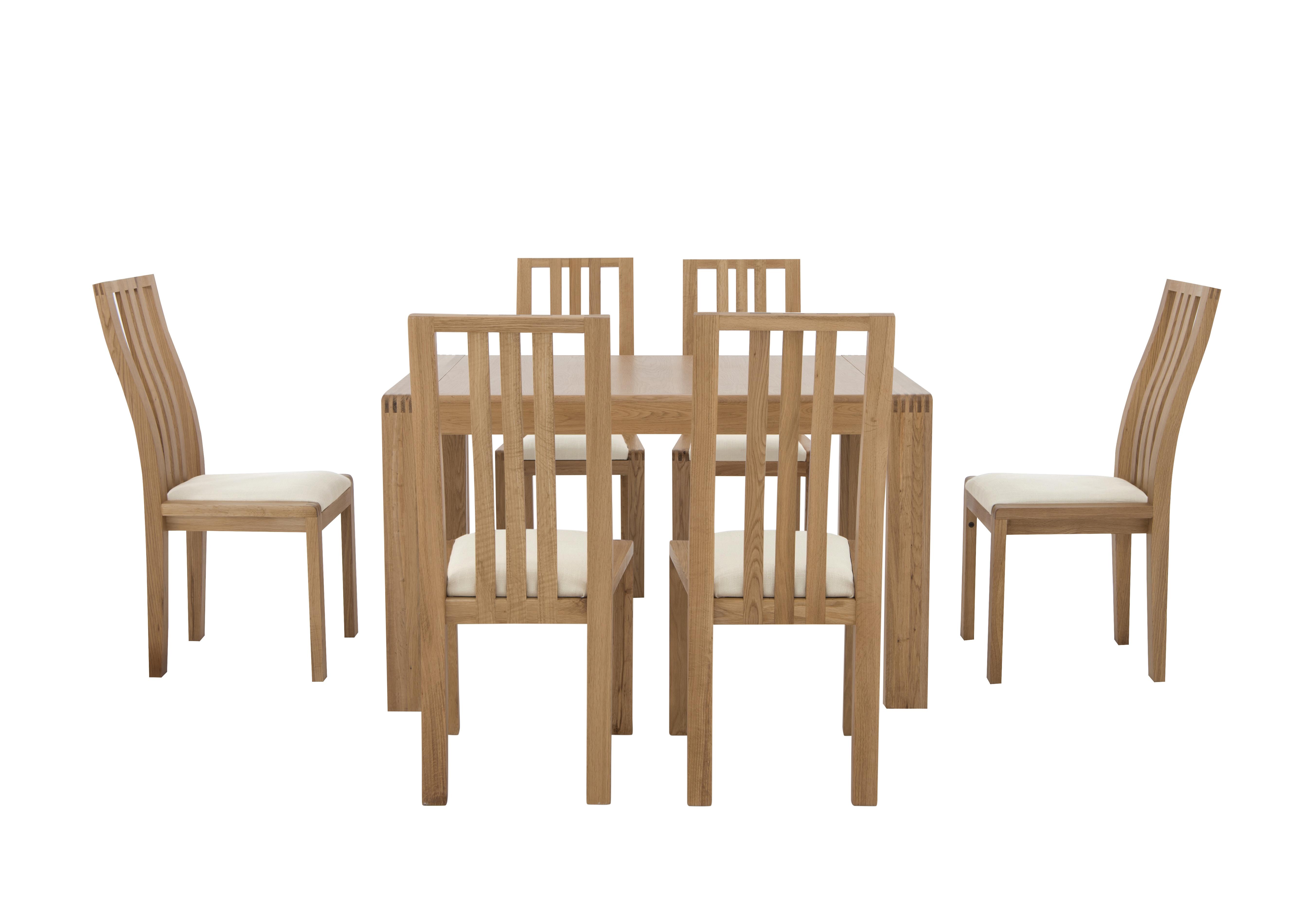 Bosco Small Extending Dining Table and 6 Dining Slatted Chairs in  on Furniture Village