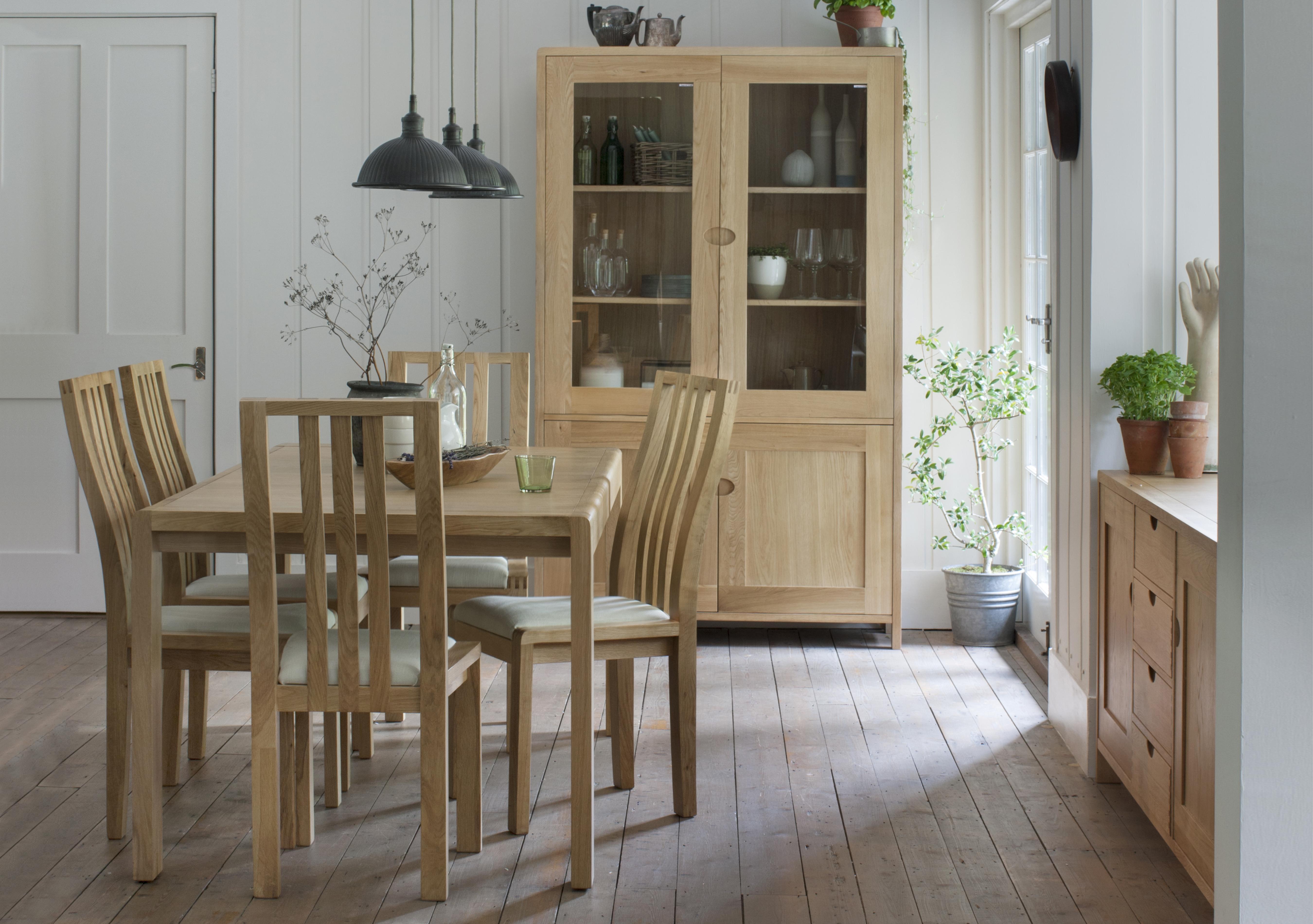 Bosco Small Extending Dining Table and 6 Dining Slatted Chairs in  on Furniture Village
