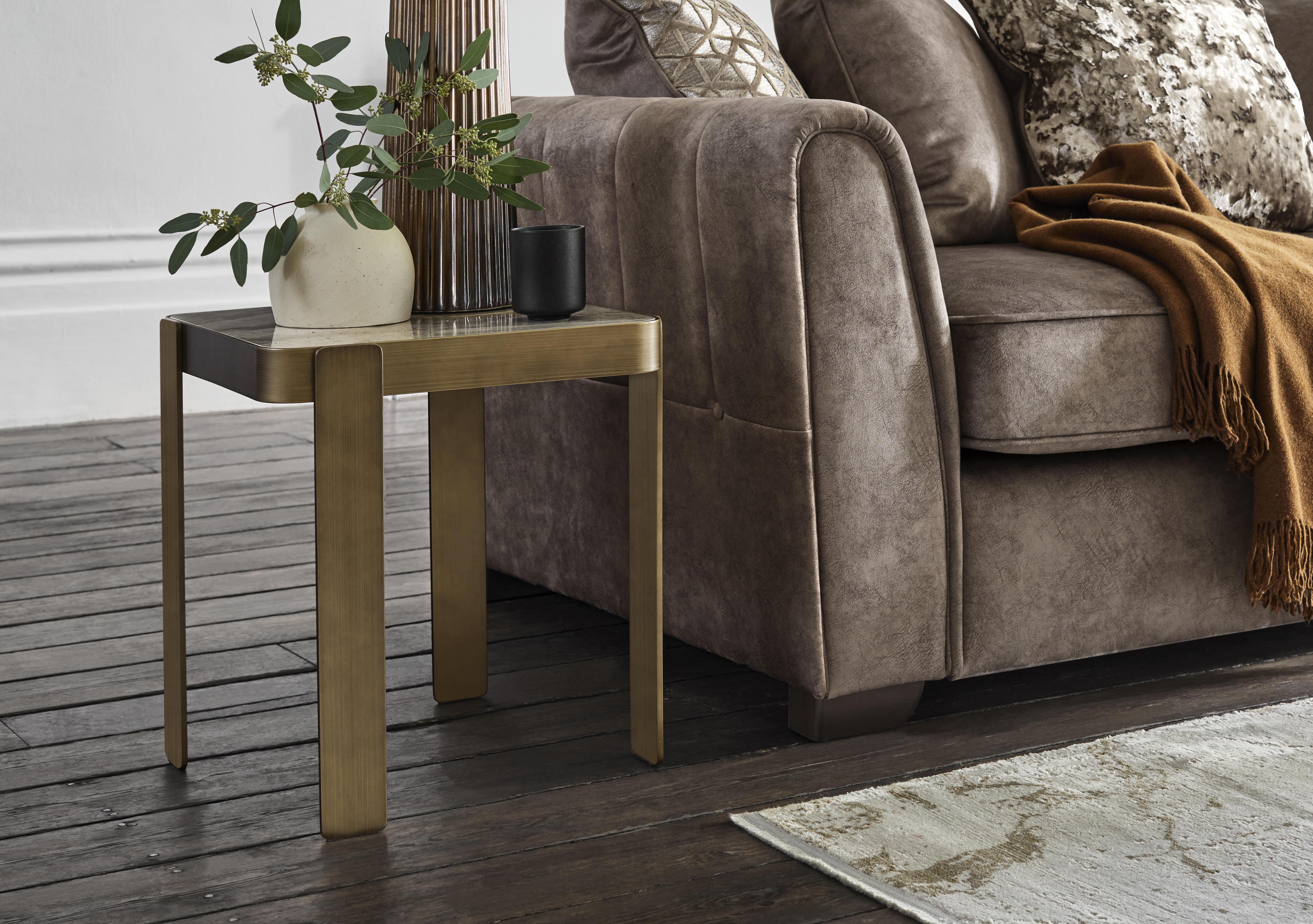 Bronze Square Lamp Table in  on Furniture Village