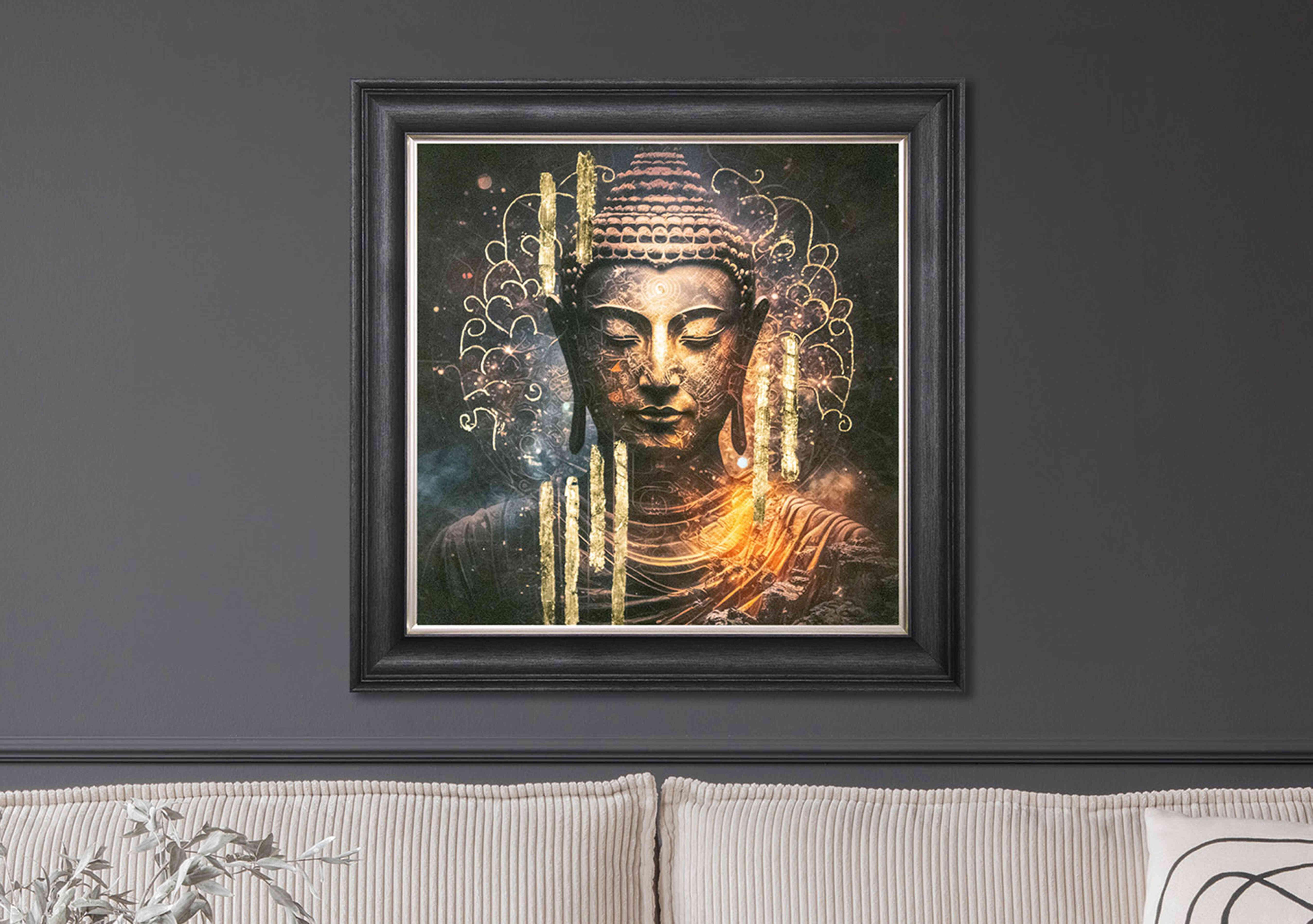 Buddha Gold Framed Picture in  on Furniture Village