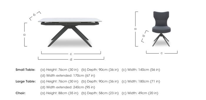 Carrera 180cm Pop Up Extending Dining Table and 4 Swivel Dining Chairs in  on Furniture Village