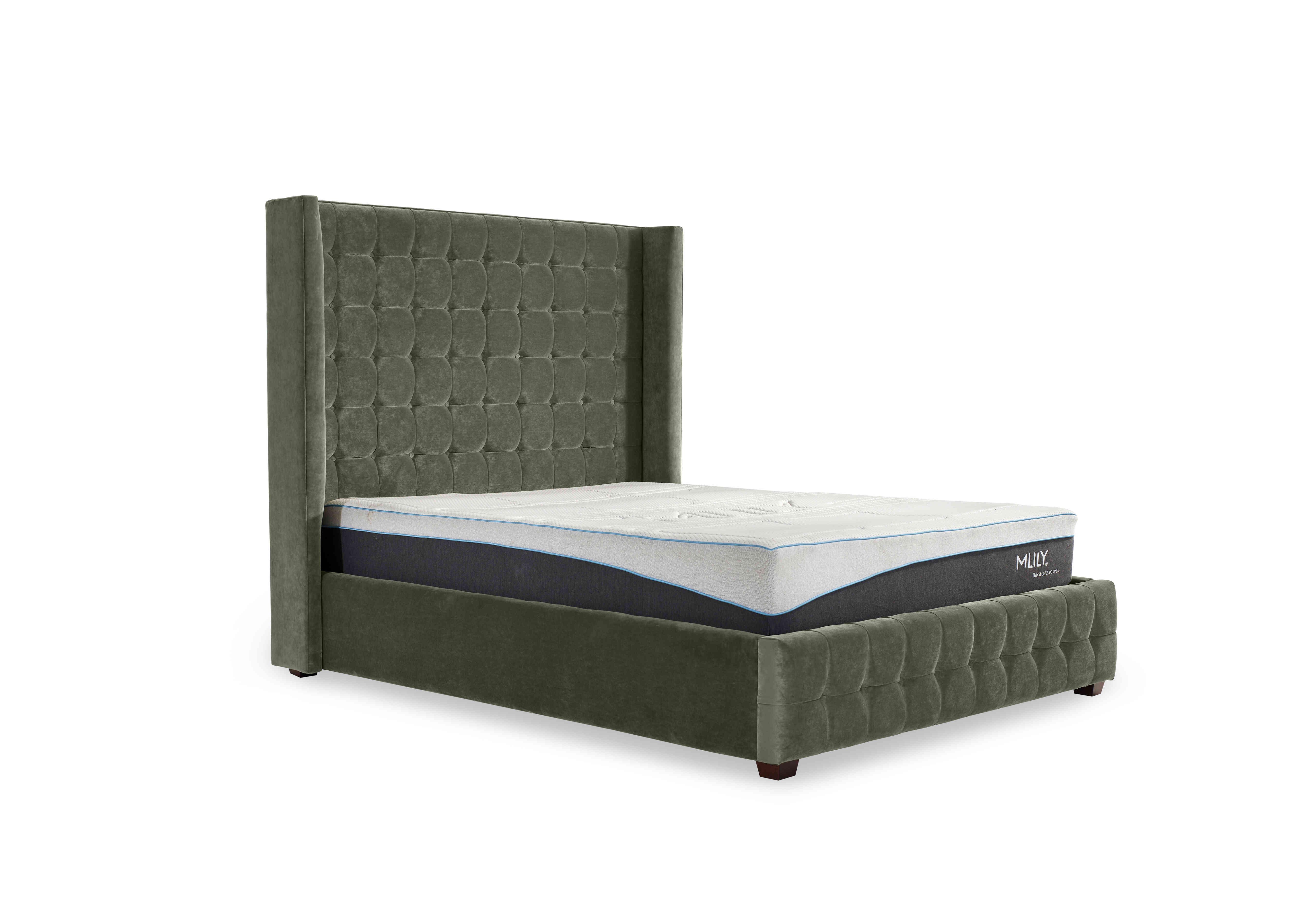 Carrie 160cm Winged Headboard Manual Ottoman Bed Frame with Matching Footboard in  on Furniture Village