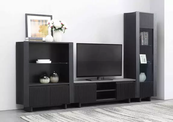 Catalina Media Set with TV Unit 1 Door Left Hand Facing Curio Cabinet and Display Cabinet