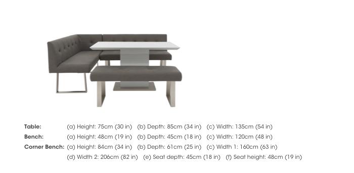 Park Avenue Dining Table, Left-Hand Facing Corner Bench and Standard Bench Dining Set in  on Furniture Village