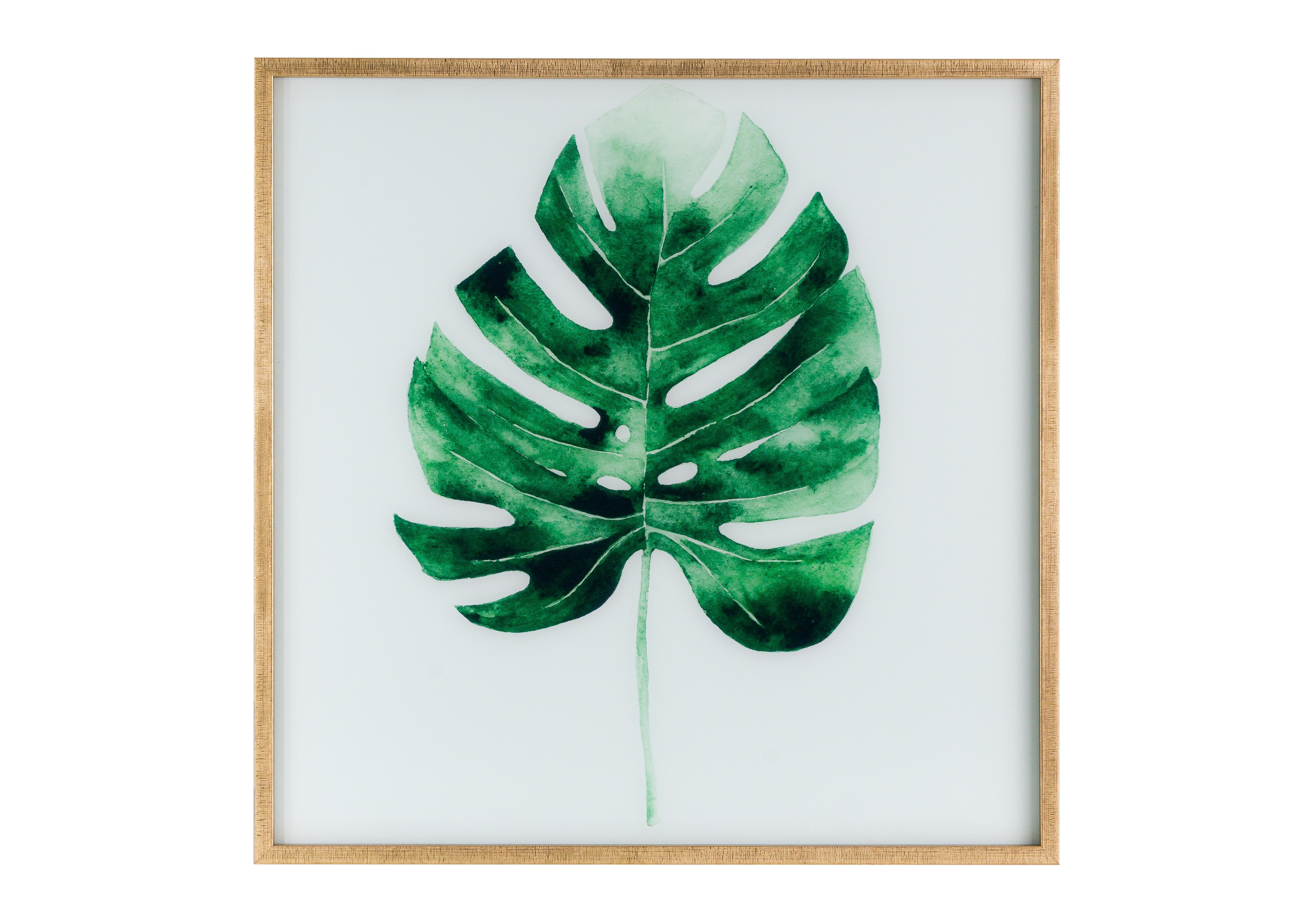 Cheese Plant Glass Picture Gold in  on Furniture Village