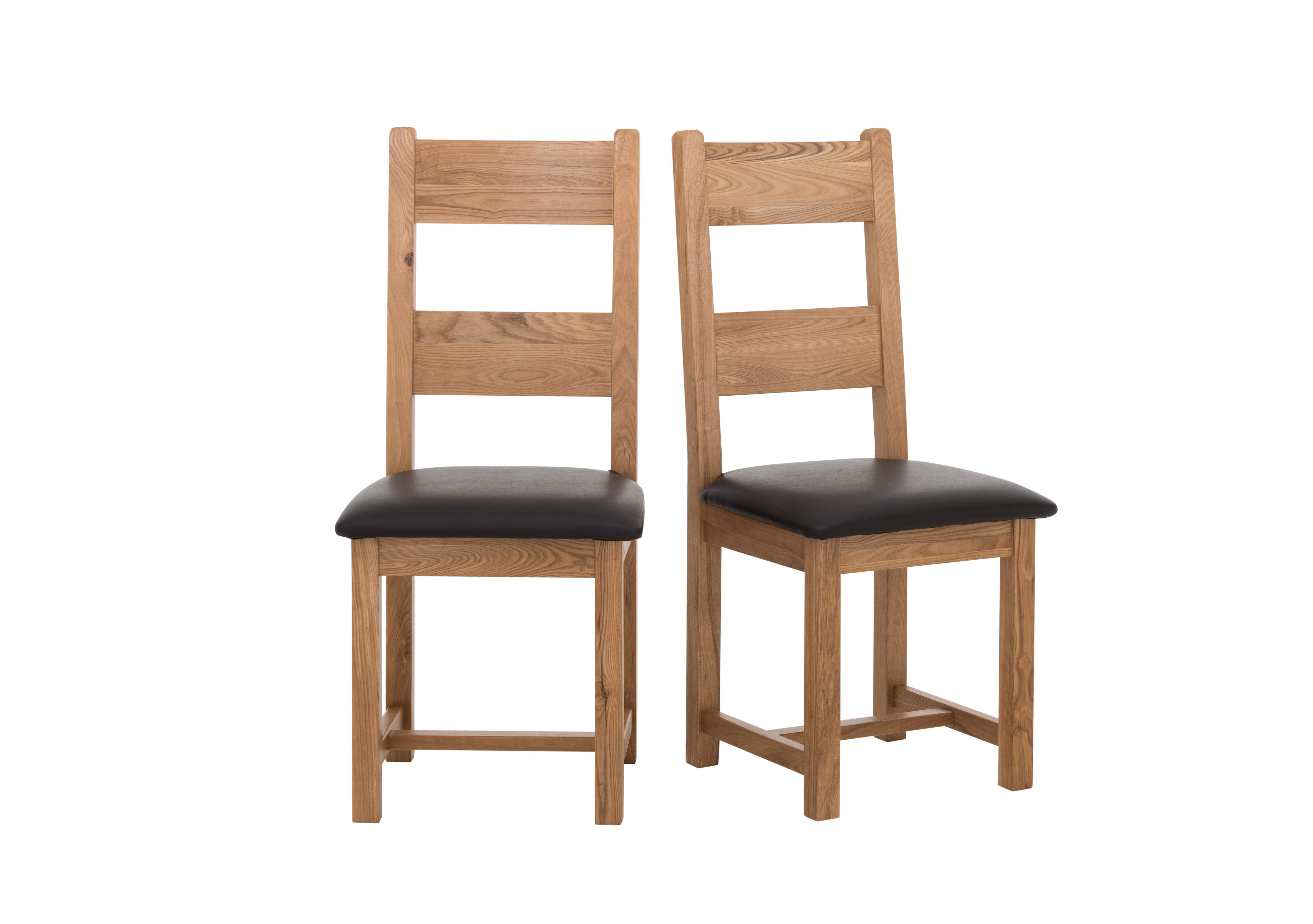 California Pair of Wooden Ladder Back Dining Chairs in  on Furniture Village