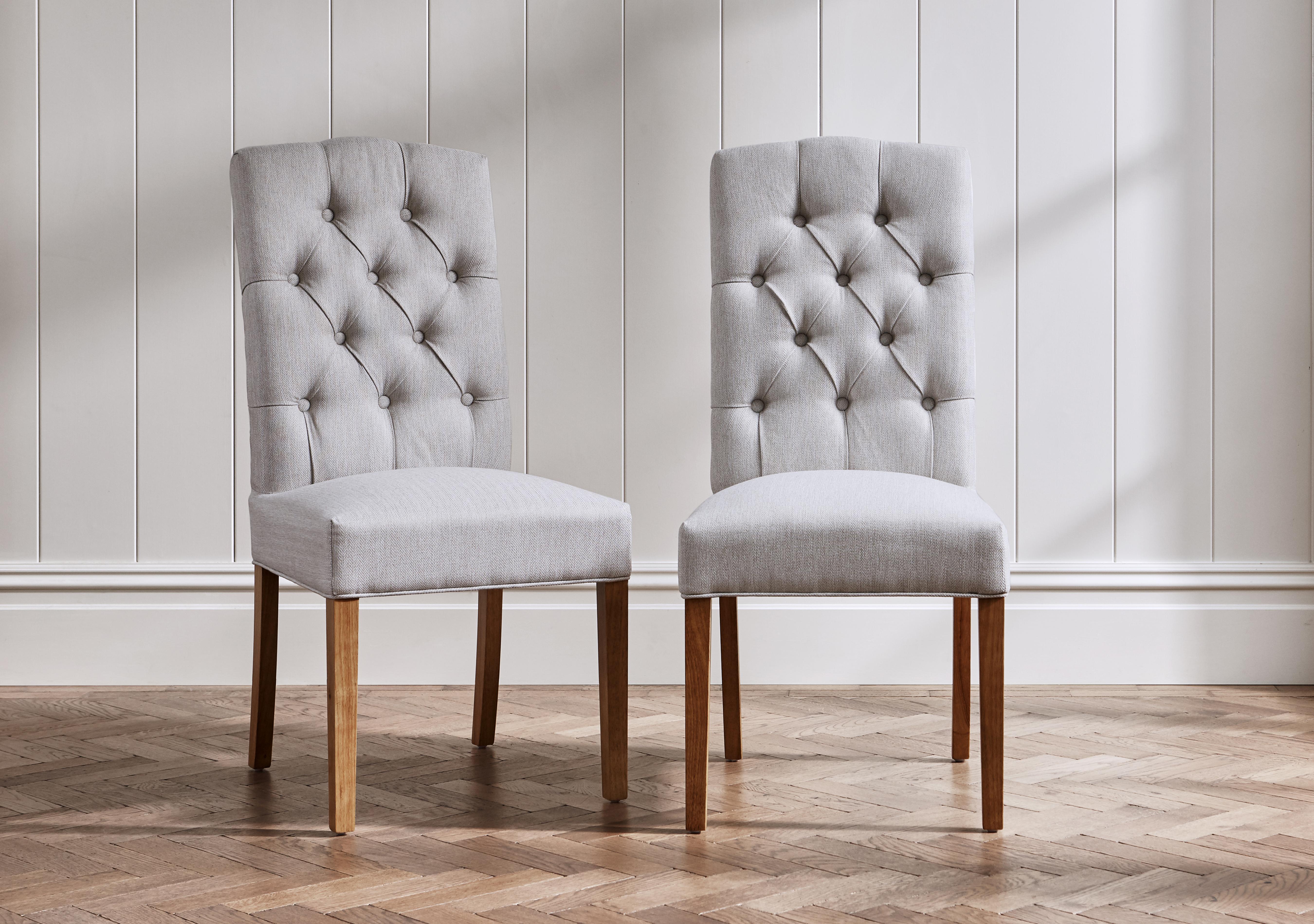 California Pair of Button Back Upholstered Dining Chairs in  on Furniture Village