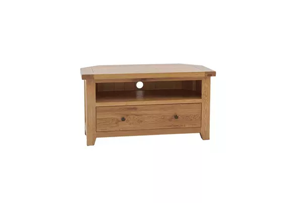 Solid oak corner tv cabinet discount
