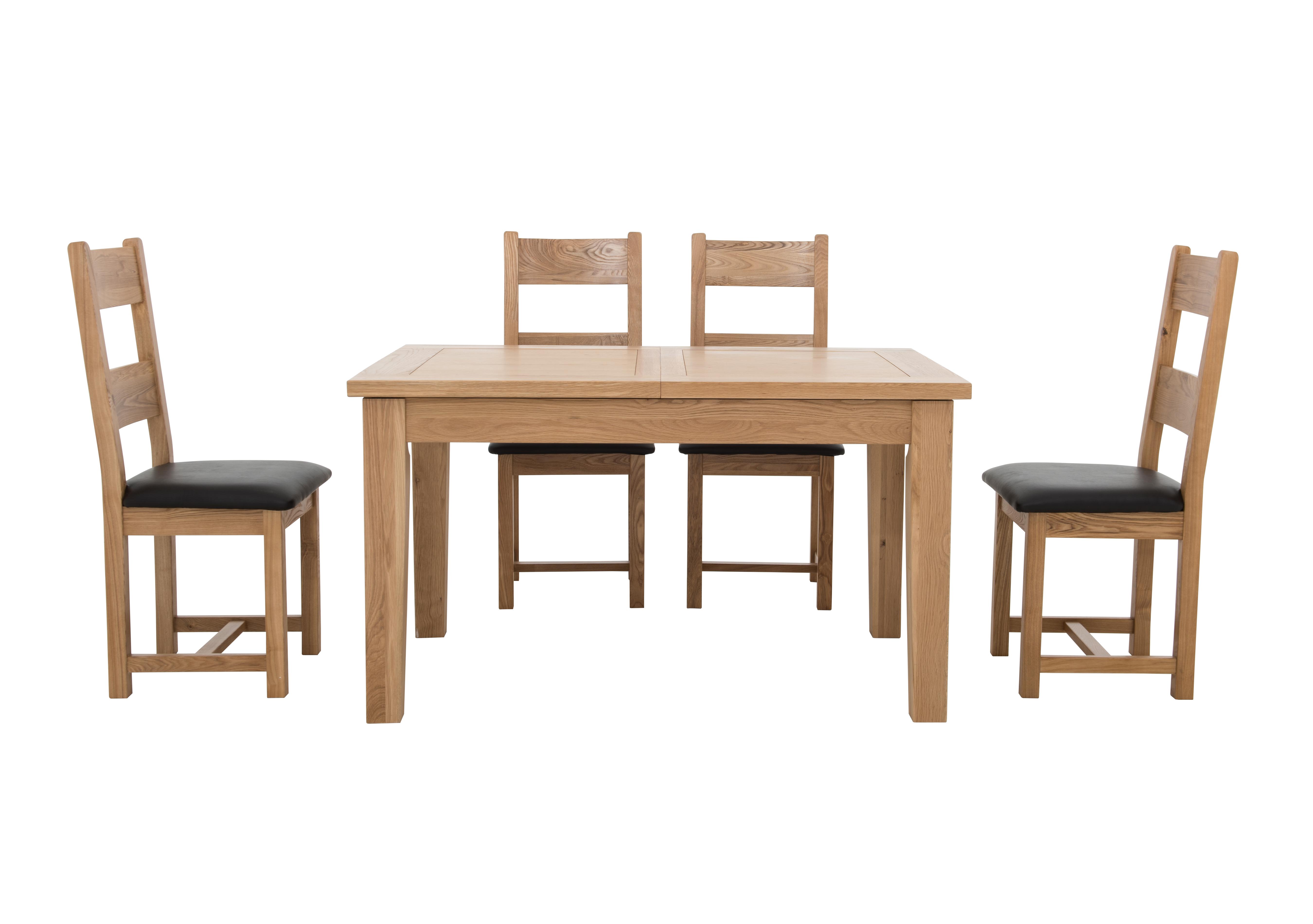 California Extending Rectangle Dining Table and 4 Wood Chairs in  on Furniture Village