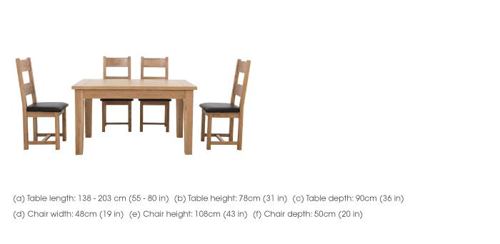 California Extending Rectangle Dining Table and 4 Wood Chairs in  on Furniture Village