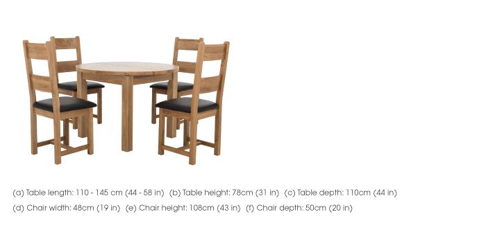 California Extending Round Dining Table and 4 Wood Chairs in  on Furniture Village