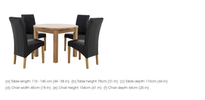 California Extending Round Dining Table and 4 Faux Leather Chairs in  on Furniture Village