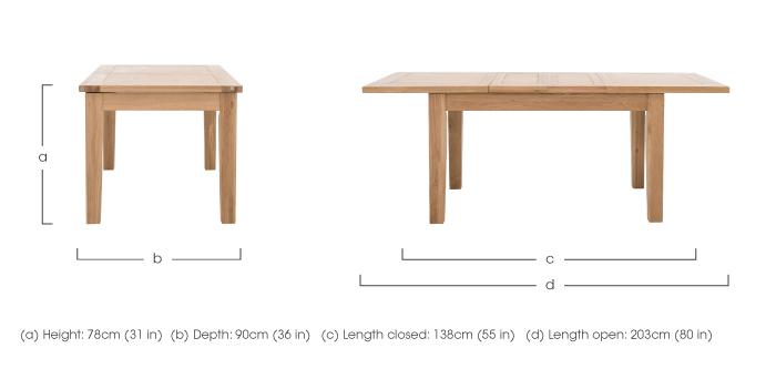 California Rectangular Oak Extending Dining Table in  on Furniture Village