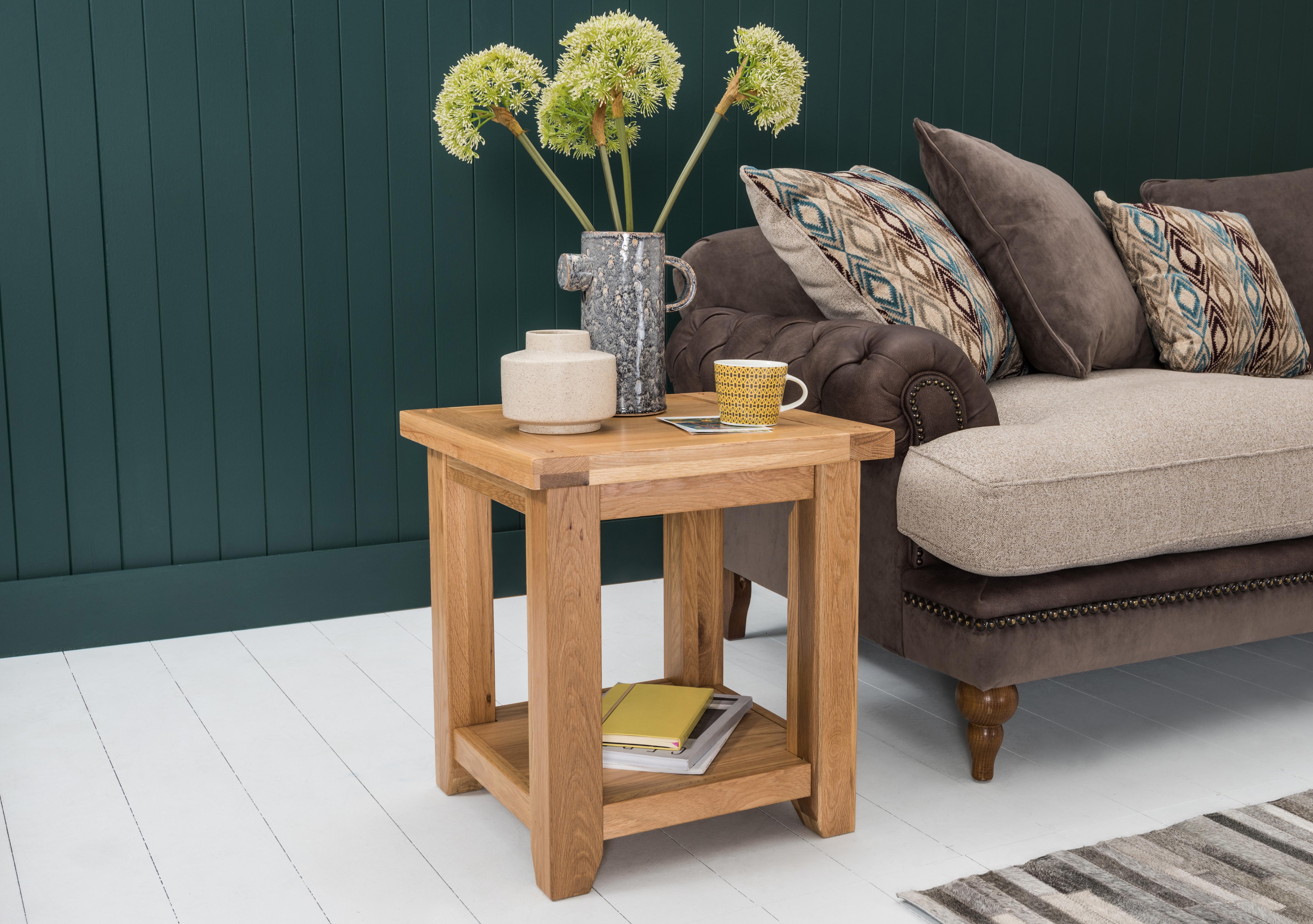 California Solid Oak Lamp Table in  on Furniture Village