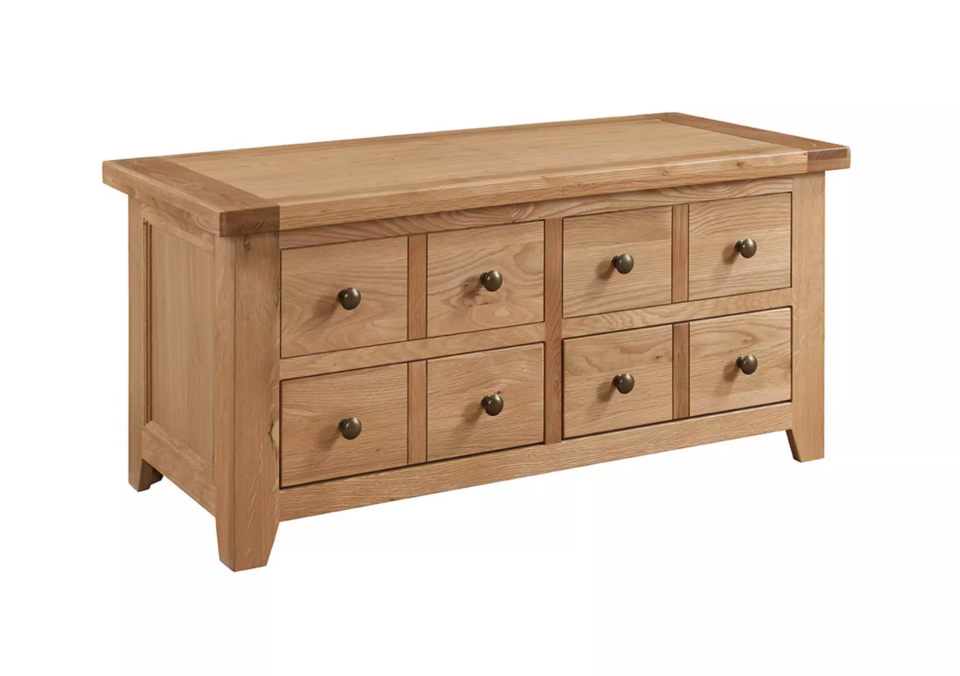 California Solid Oak Storage Coffee Table with Drawers