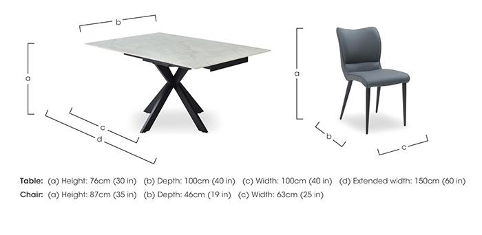 Clio Draw Leaf Extending Dining Table and 4 Dining Chairs in  on Furniture Village