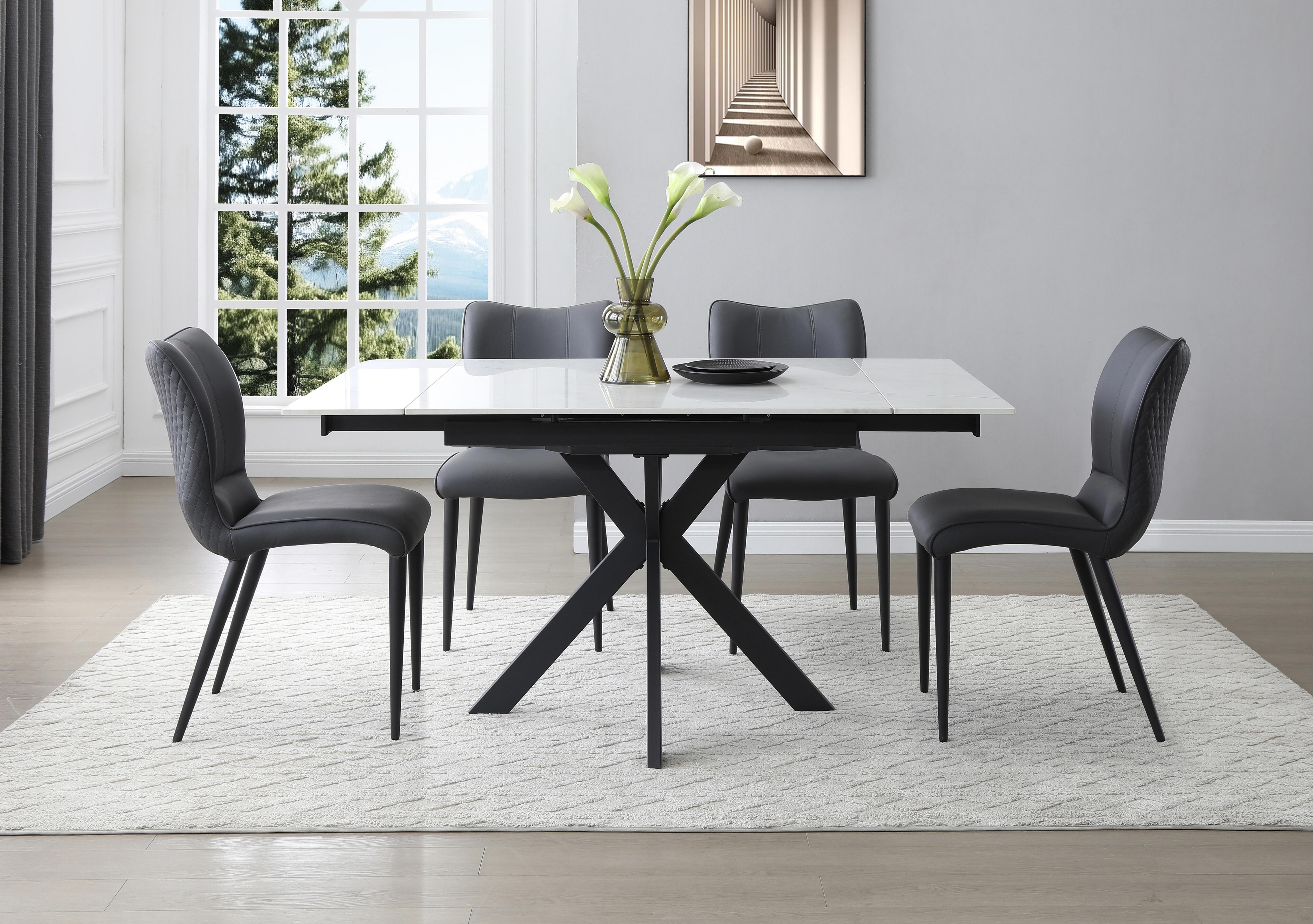 Clio Draw Leaf Extending Dining Table and 4 Dining Chairs in  on Furniture Village