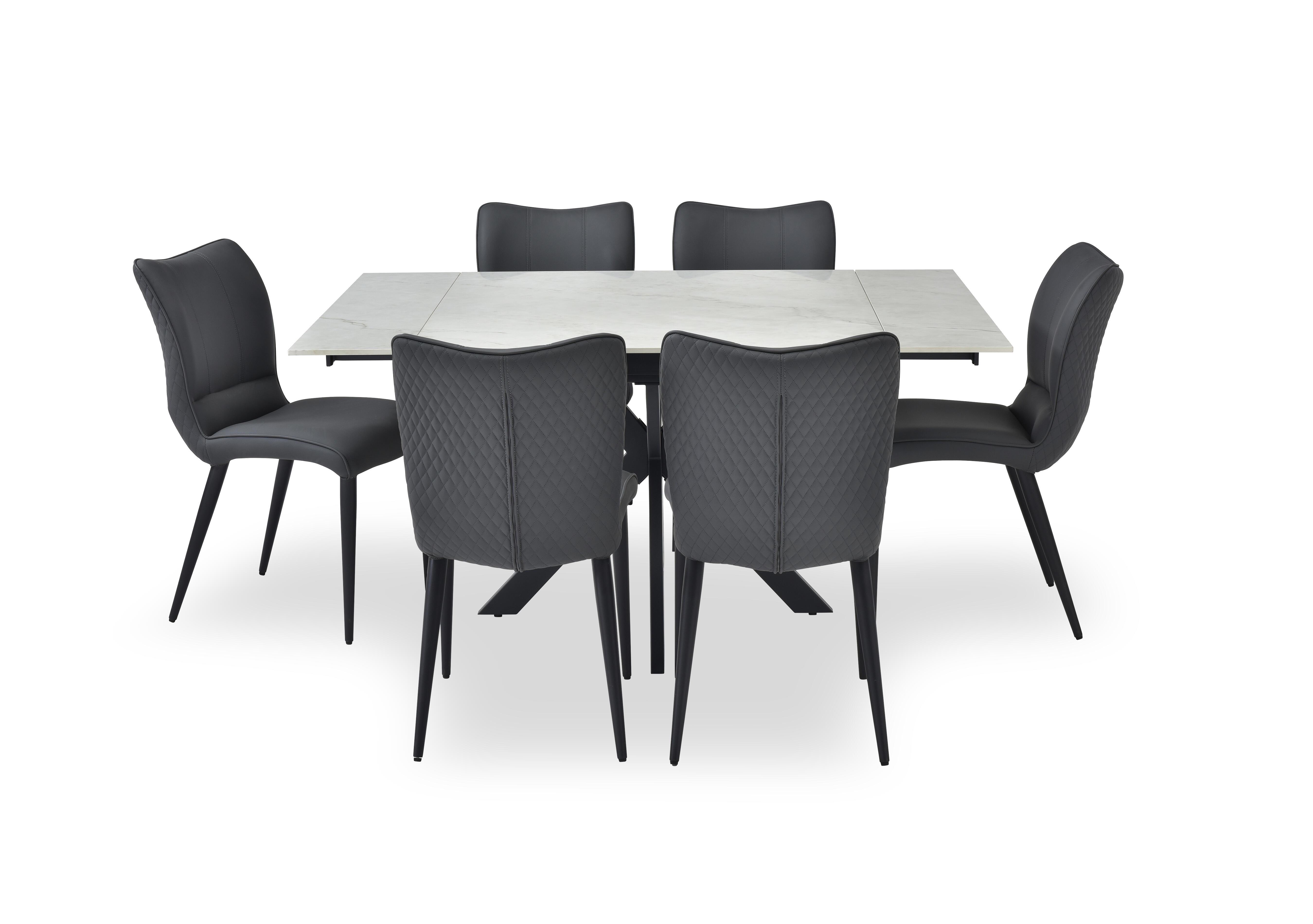 Clio Draw Leaf Extending Dining Table and 6 Dining Chairs in  on Furniture Village