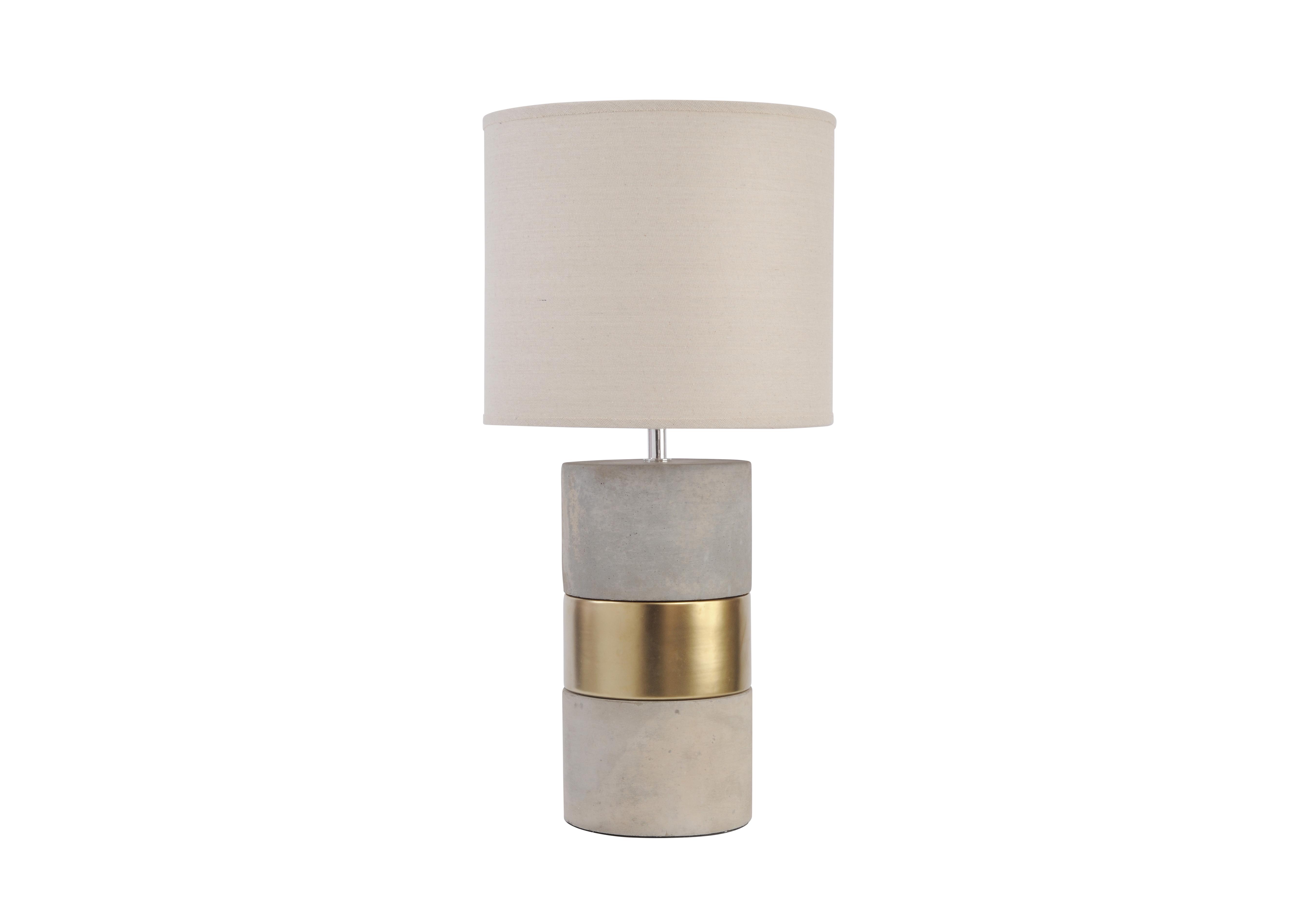 Concrete and Gold Table Lamp in  on Furniture Village