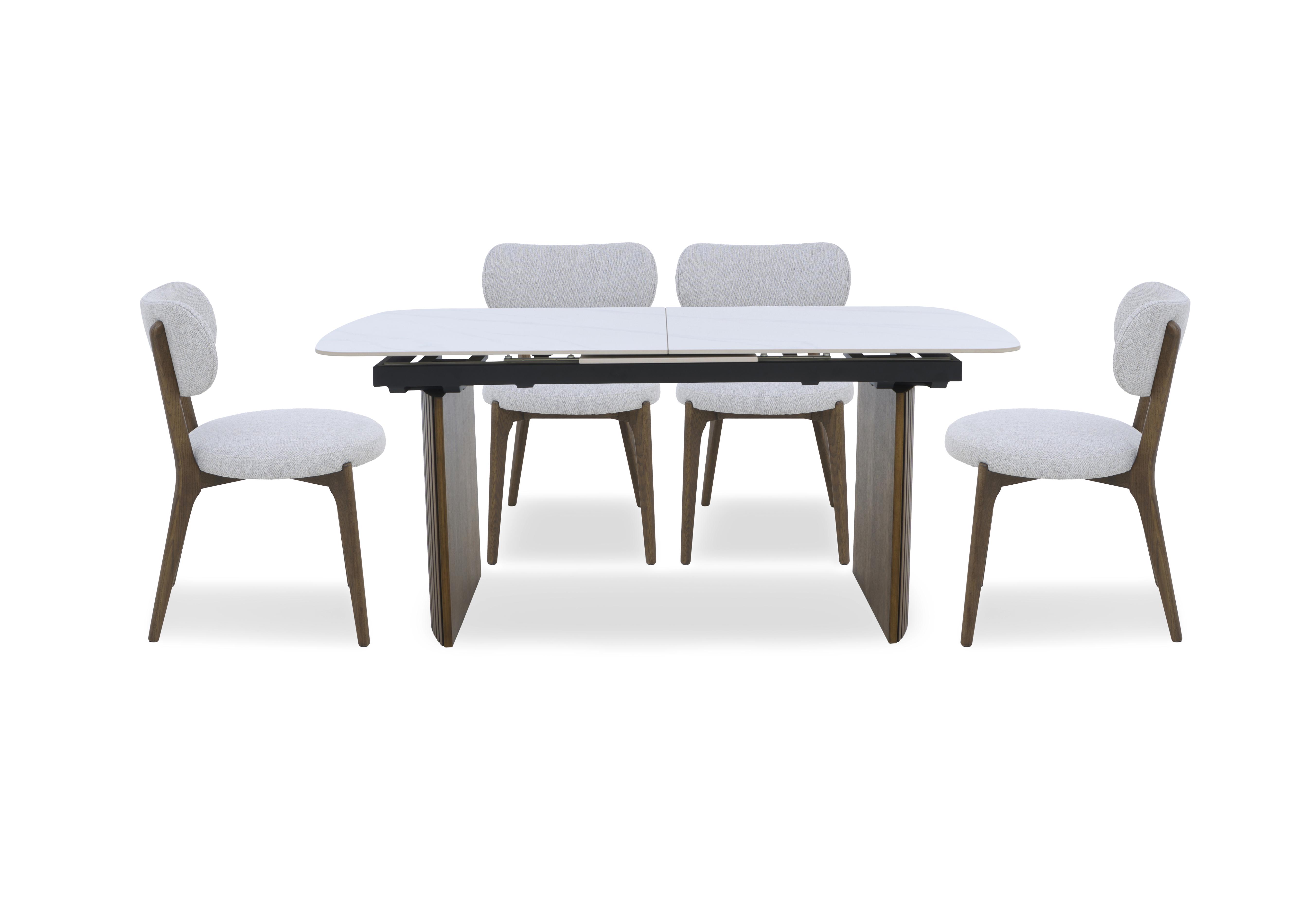 Cortado Pop-Up Extending Dining Table with 4 Wooden Leg Dining Chairs in  on Furniture Village