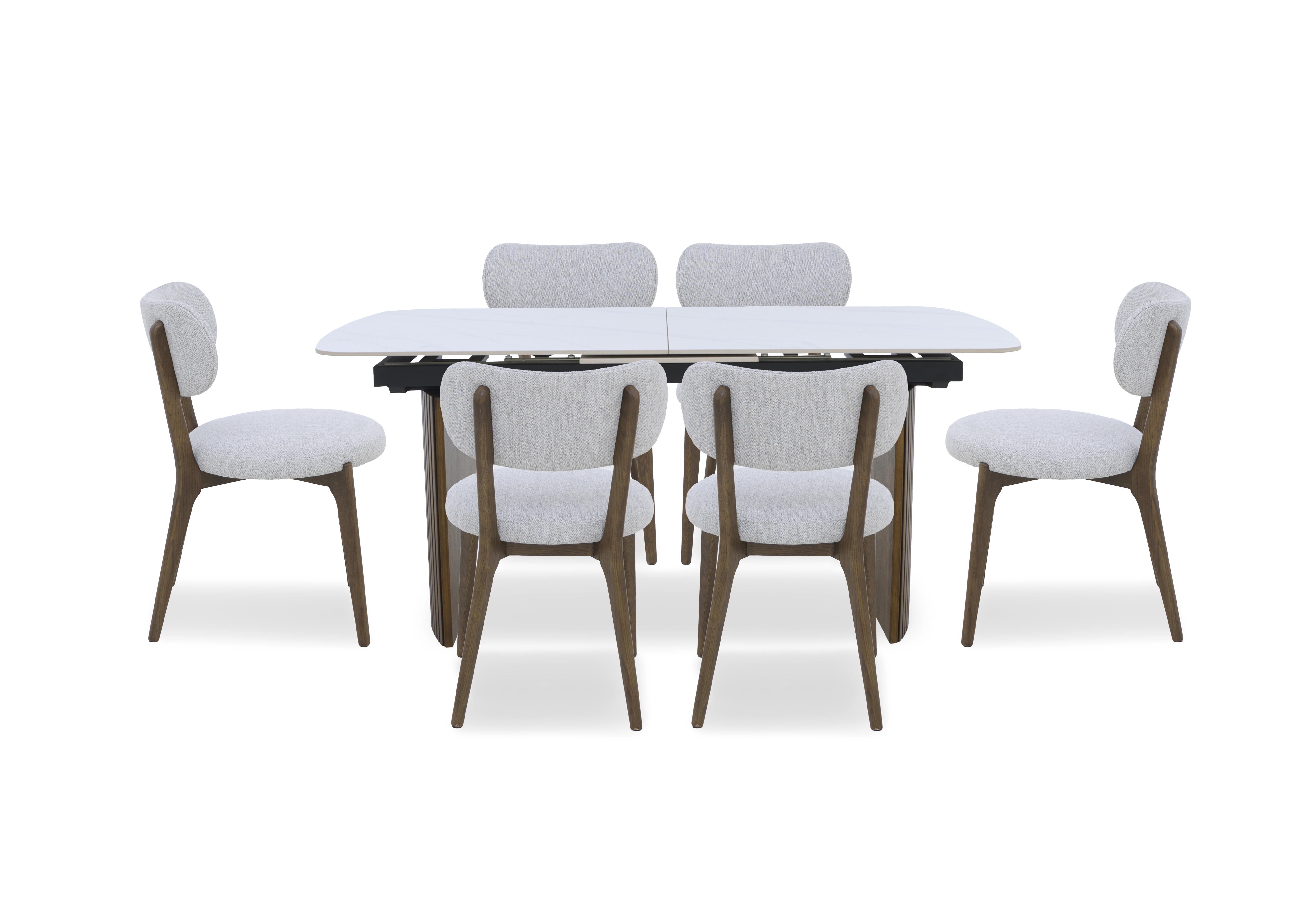 Cortado Pop-Up Extending Dining Table with 6 Wooden Leg Dining Chairs in  on Furniture Village