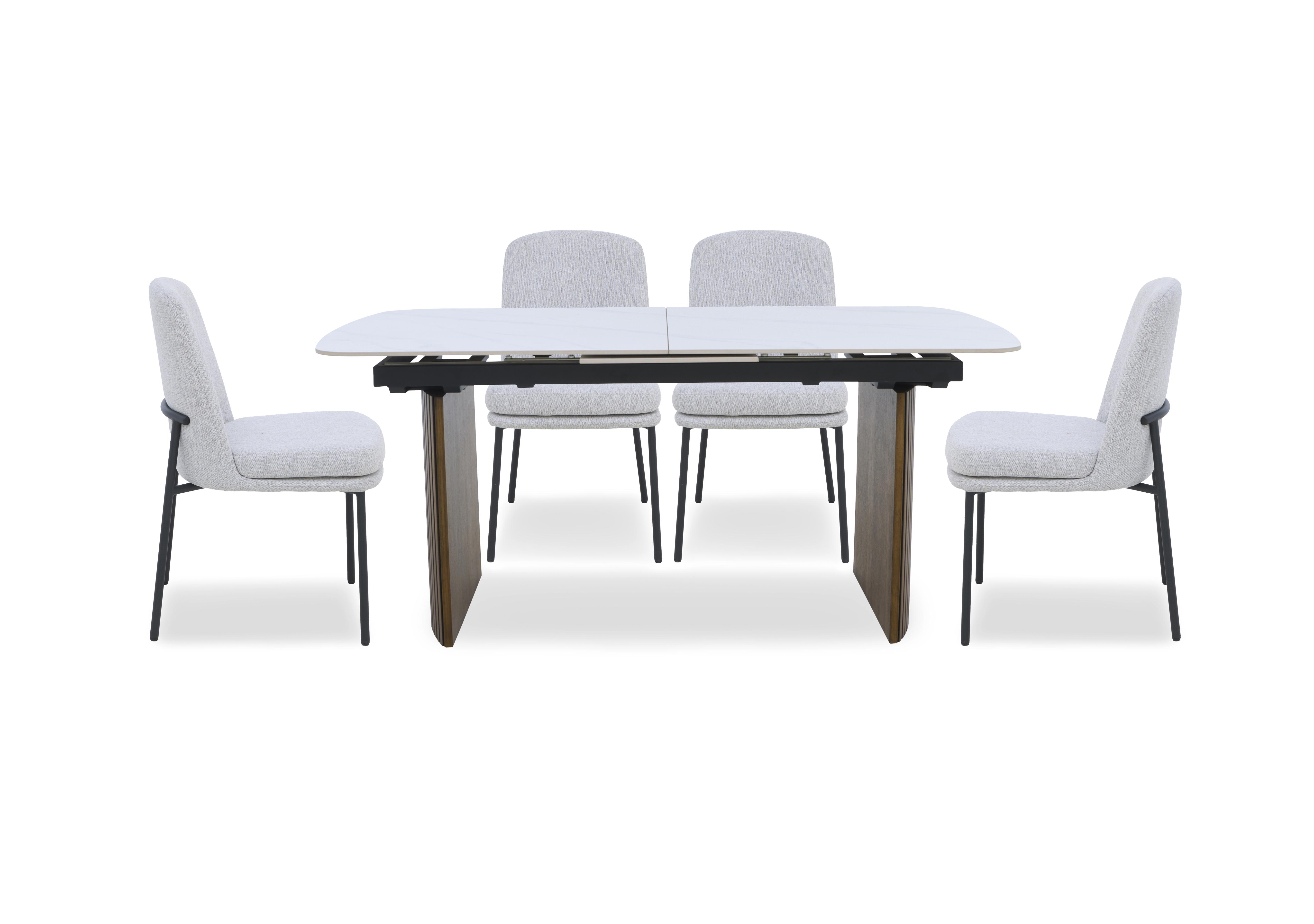 Cortado Pop-Up Extending Dining Table with 4 Metal Leg Dining Chairs in  on Furniture Village