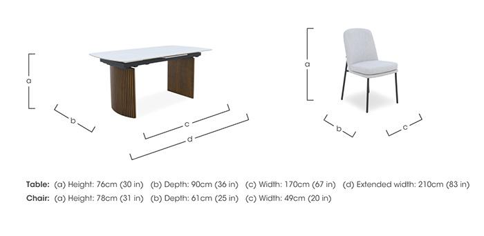 Cortado Pop-Up Extending Dining Table with 6 Metal Leg Dining Chairs in  on Furniture Village