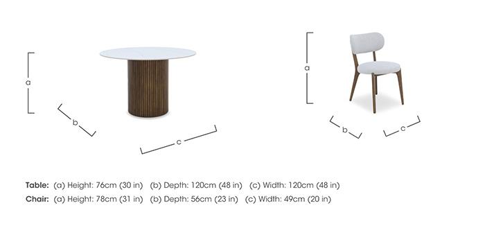 Cortado Round Dining Table with 4 Wooden Leg Dining Chairs in  on Furniture Village