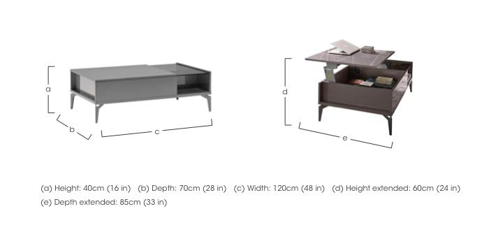 Cristina Rectangular Top Lift Coffee Table in  on Furniture Village