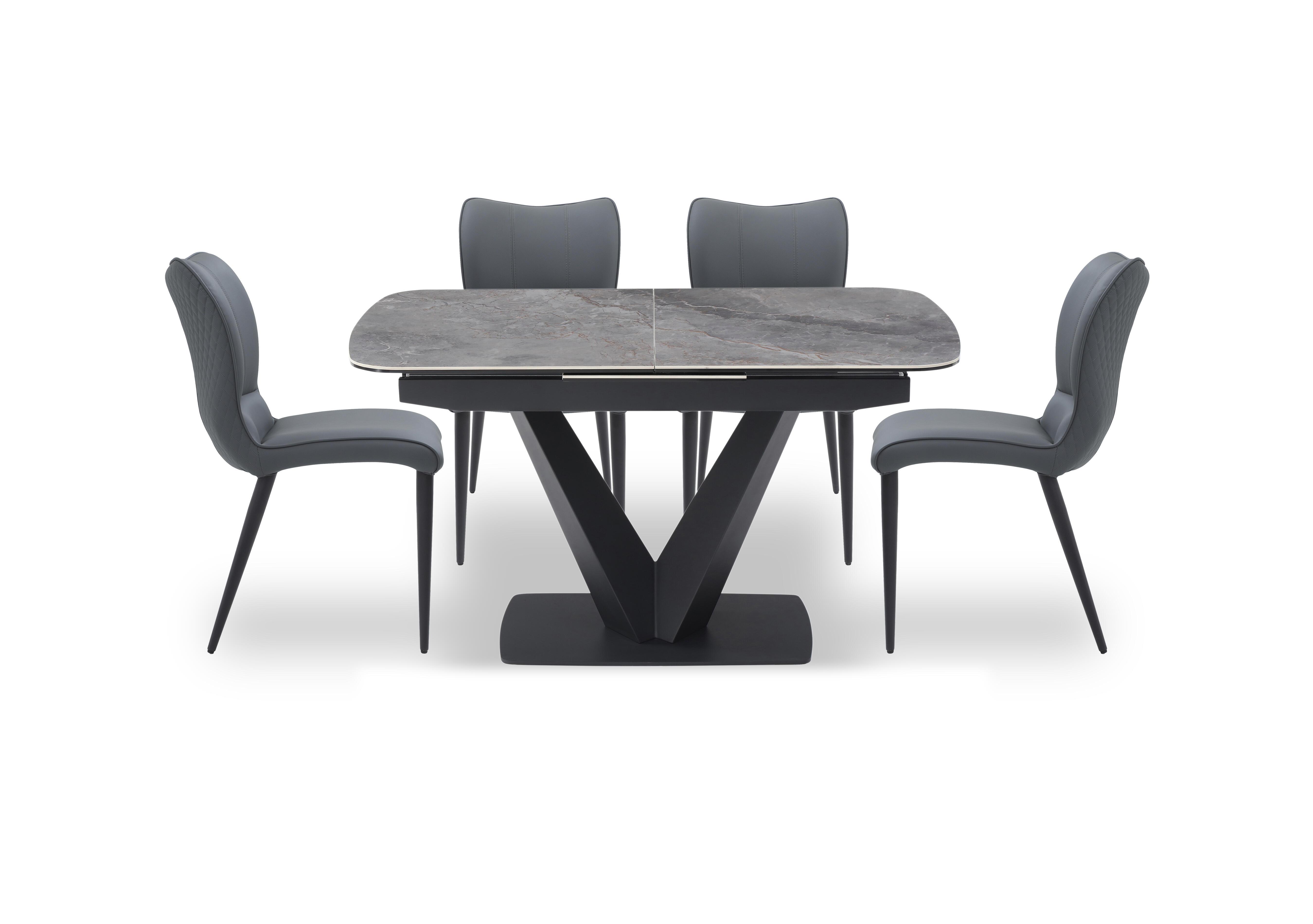Cupra Pop Up Extending Dining Table and 4 Clio Dining Chairs in  on Furniture Village